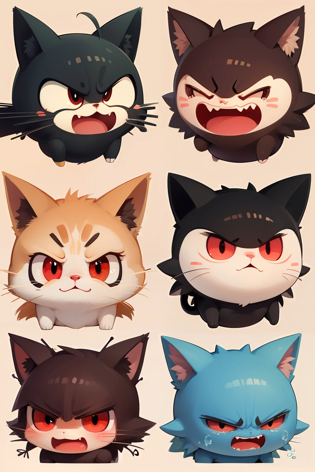 multiple poss and expressions,happy,angry,sad,cry,cute,Cogumelos，Non-anthropomorphic