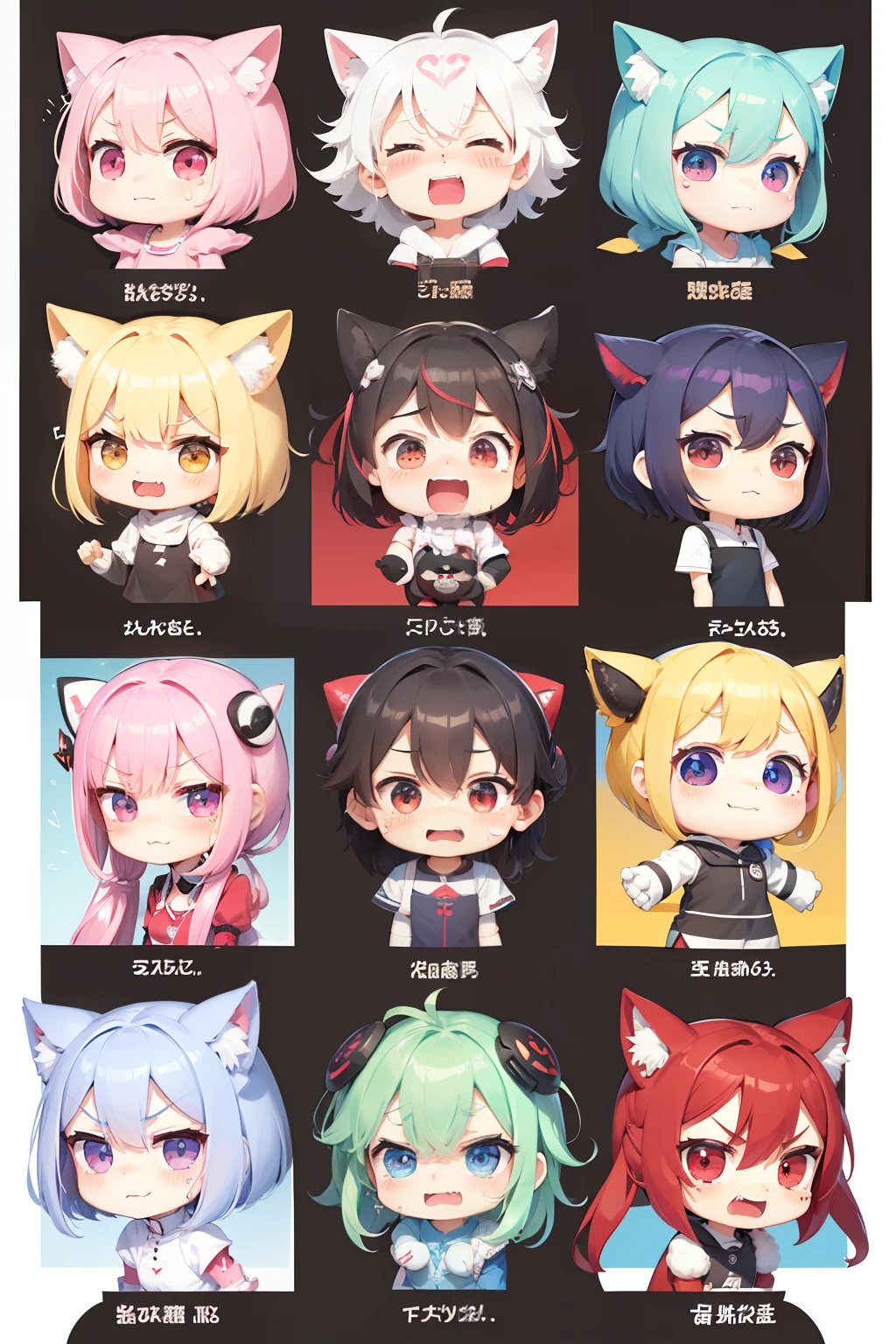 multiple poss and expressions,happy,angry,sad,cry,cute,Plush ,doll,Multi-expression