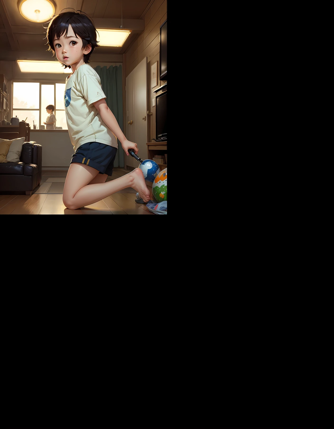 Two-dimensional ,Bare feet,Removing underwear,underdressing