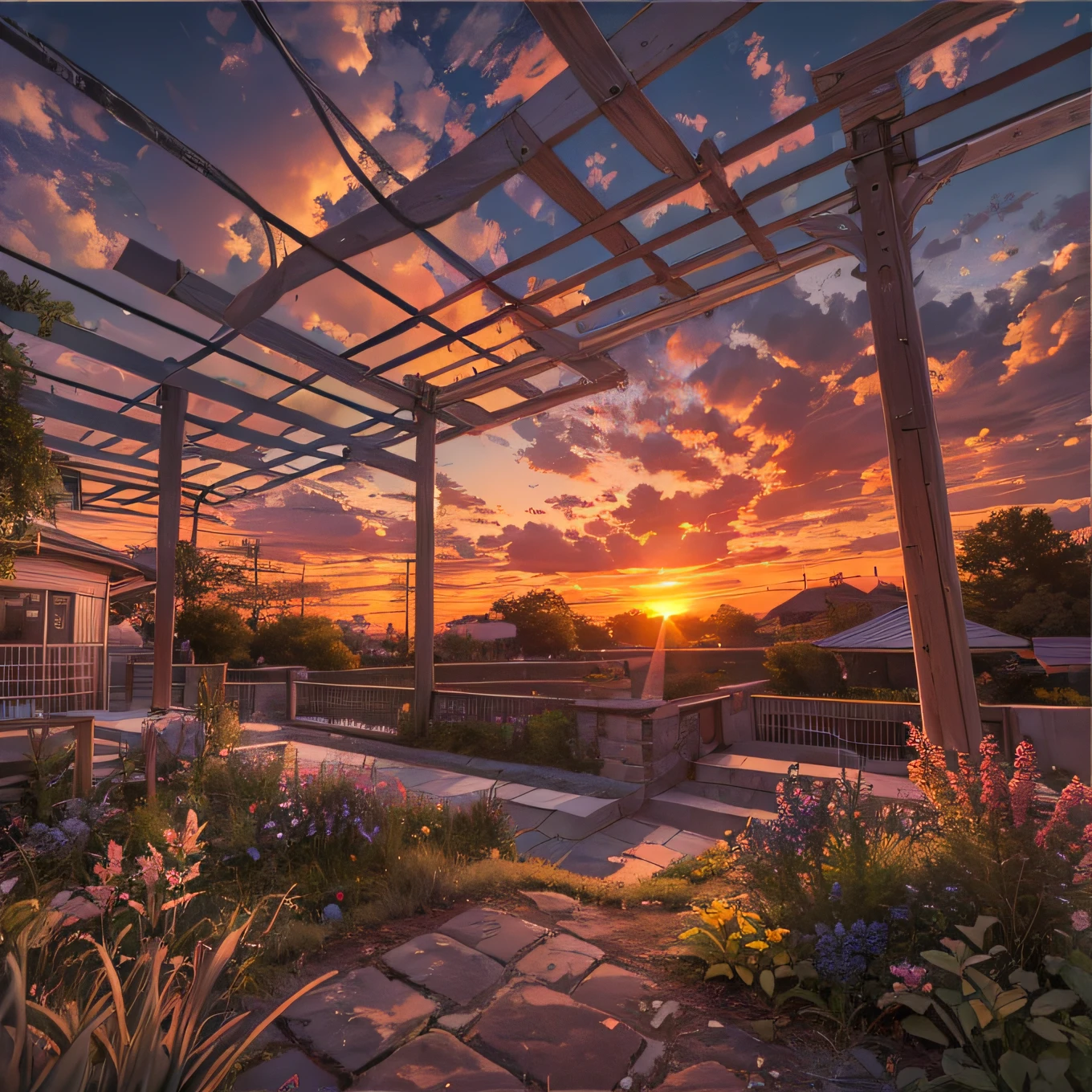 highres, imagination, (realistic), clear skies, composition, sunset, (hdr:1.5), outdoors, intricate details,