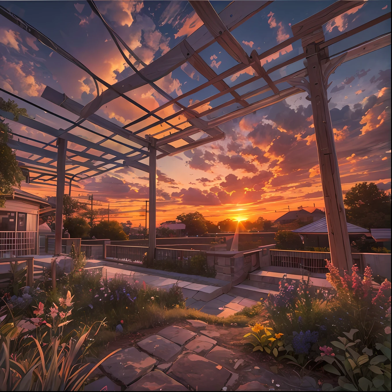 highres, imagination, (realistic), clear skies, composition, sunset, (hdr:1.5), outdoors, intricate details,