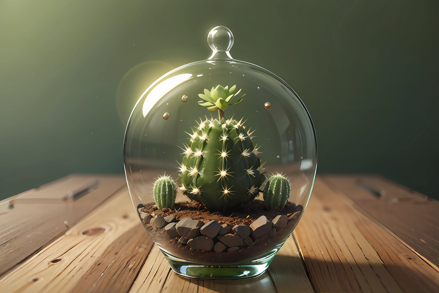 Cactus plant，Isolated on a transparent background。a 3D render。