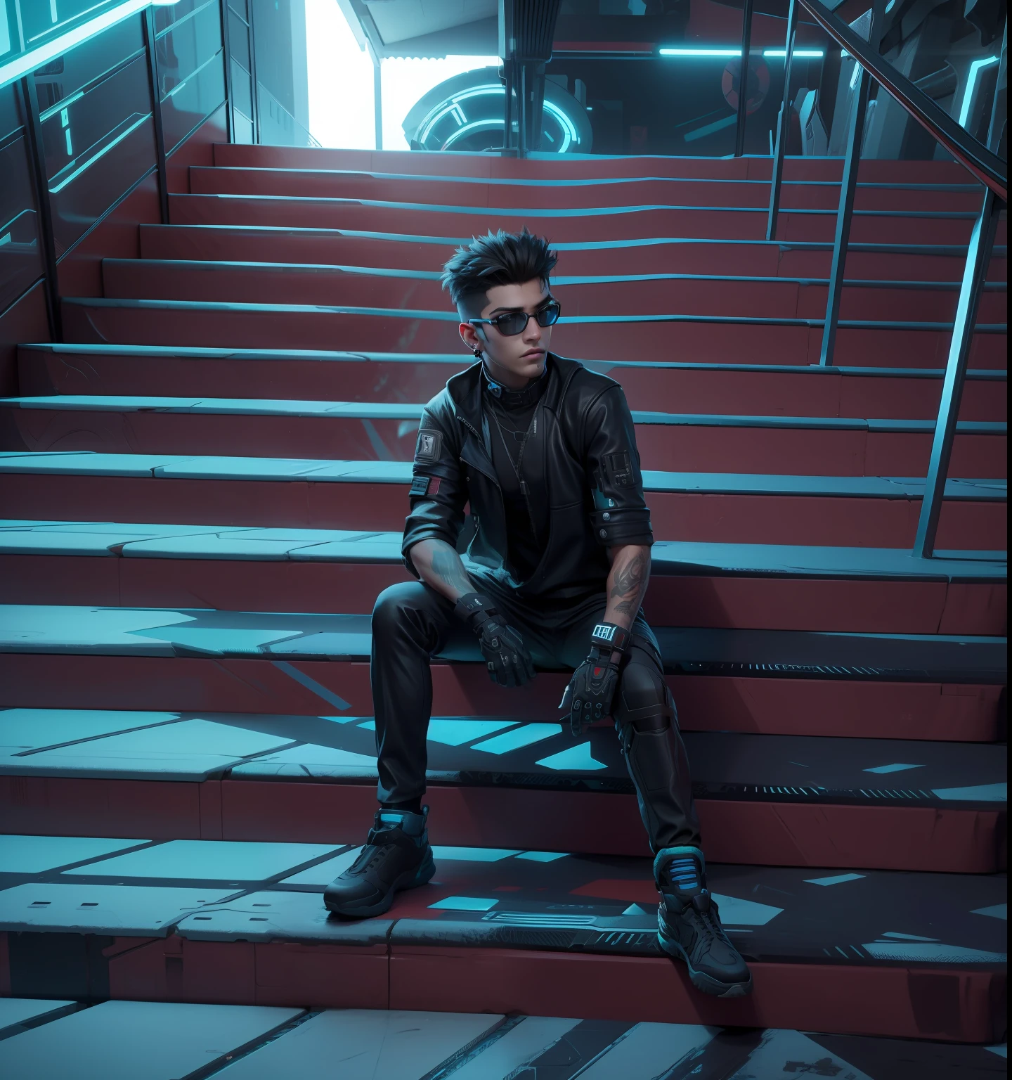 change background cyberpunk hansome boy ultra realistic 8k