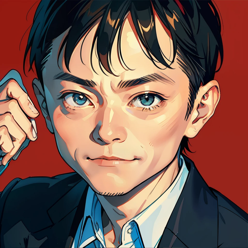 One man is Jack Ma, the richest man in China，Close-up photo