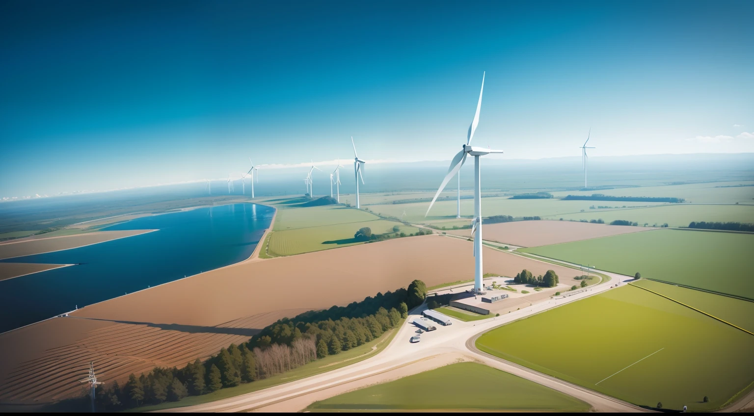 Wind turbines on a Wind Farm