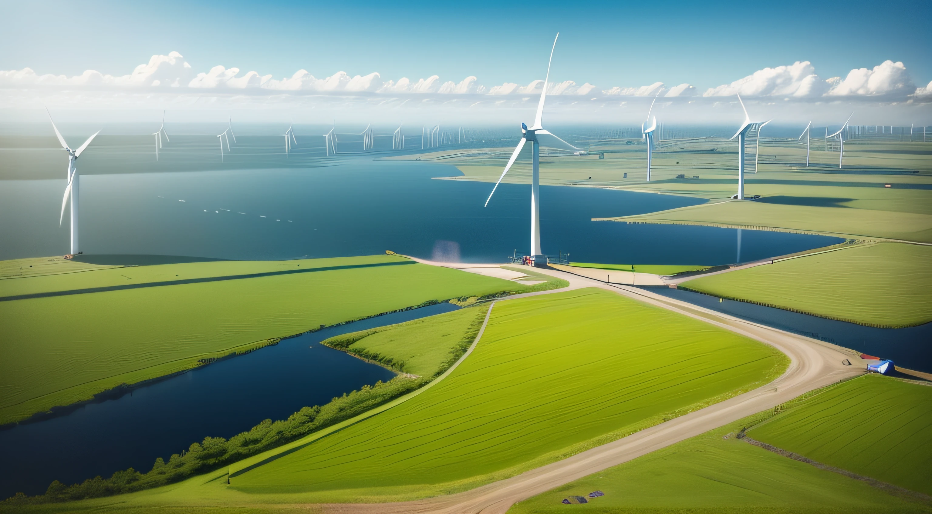 Wind turbines on a Wind Farm