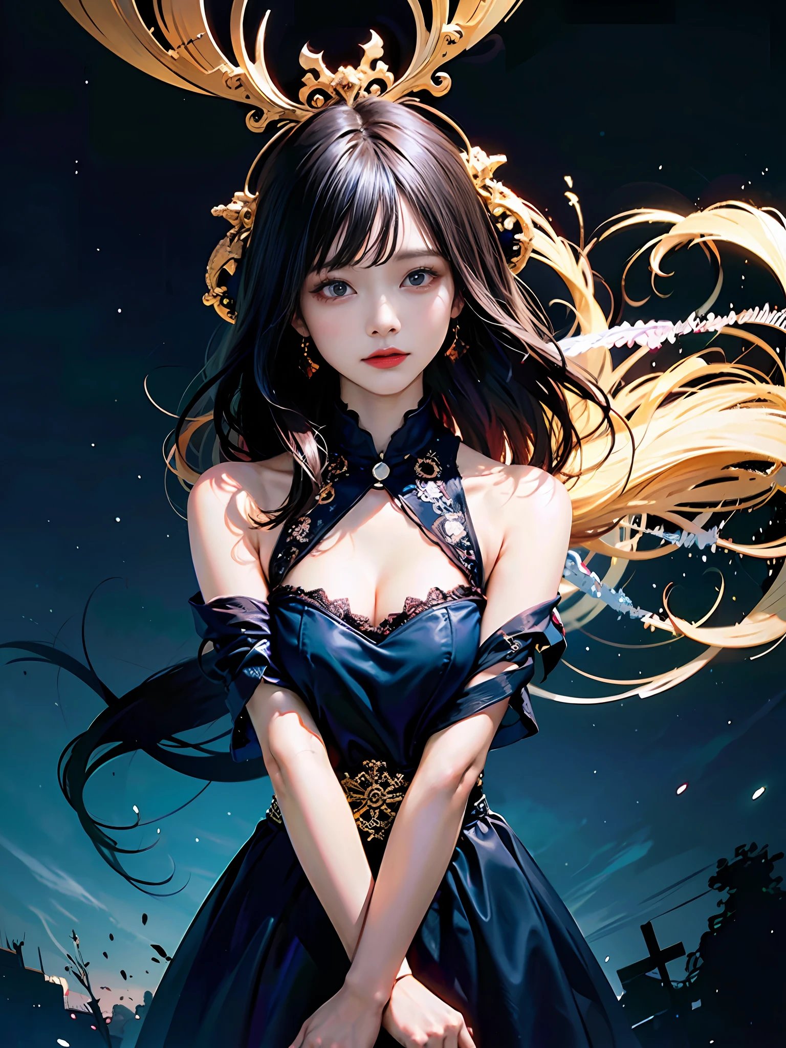 (realisticity: 1.2), best quality, 1girl, official art, unity 8k wallpaper, ultra detailed, beautiful and aesthetic, masterpiece, best quality, (zentangle, mandala, tangle, entangle), (fractal art:1.3) , 1girl, extremely detailed, dynamic angle, cowboyshot, the most beautiful form of chaos, elegant, a brutalist designed, vivid colours, romanticism, by james jean, roby dwi antono, ross tran, francis bacon, michal mraz, adrian ghenie, petra cortright, gerhard richter, takato yamamoto, ashley wood, atmospheric, ecstasy of musical notes, streaming musical notes visible
