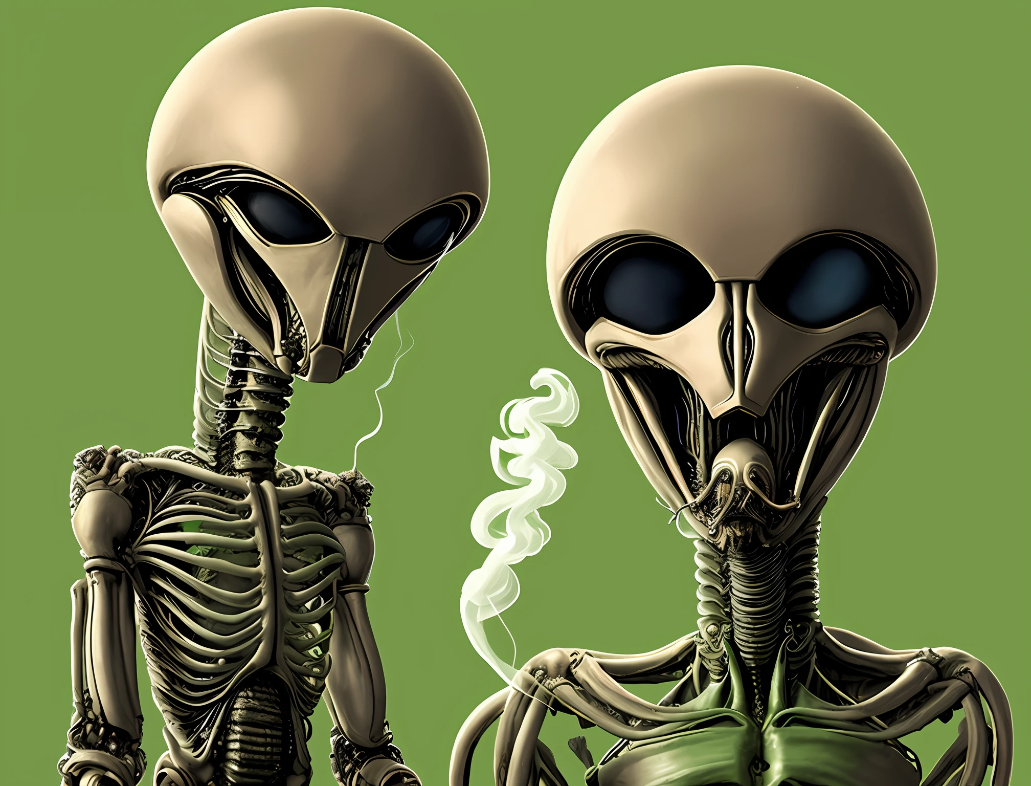 Alien fumando marihuana