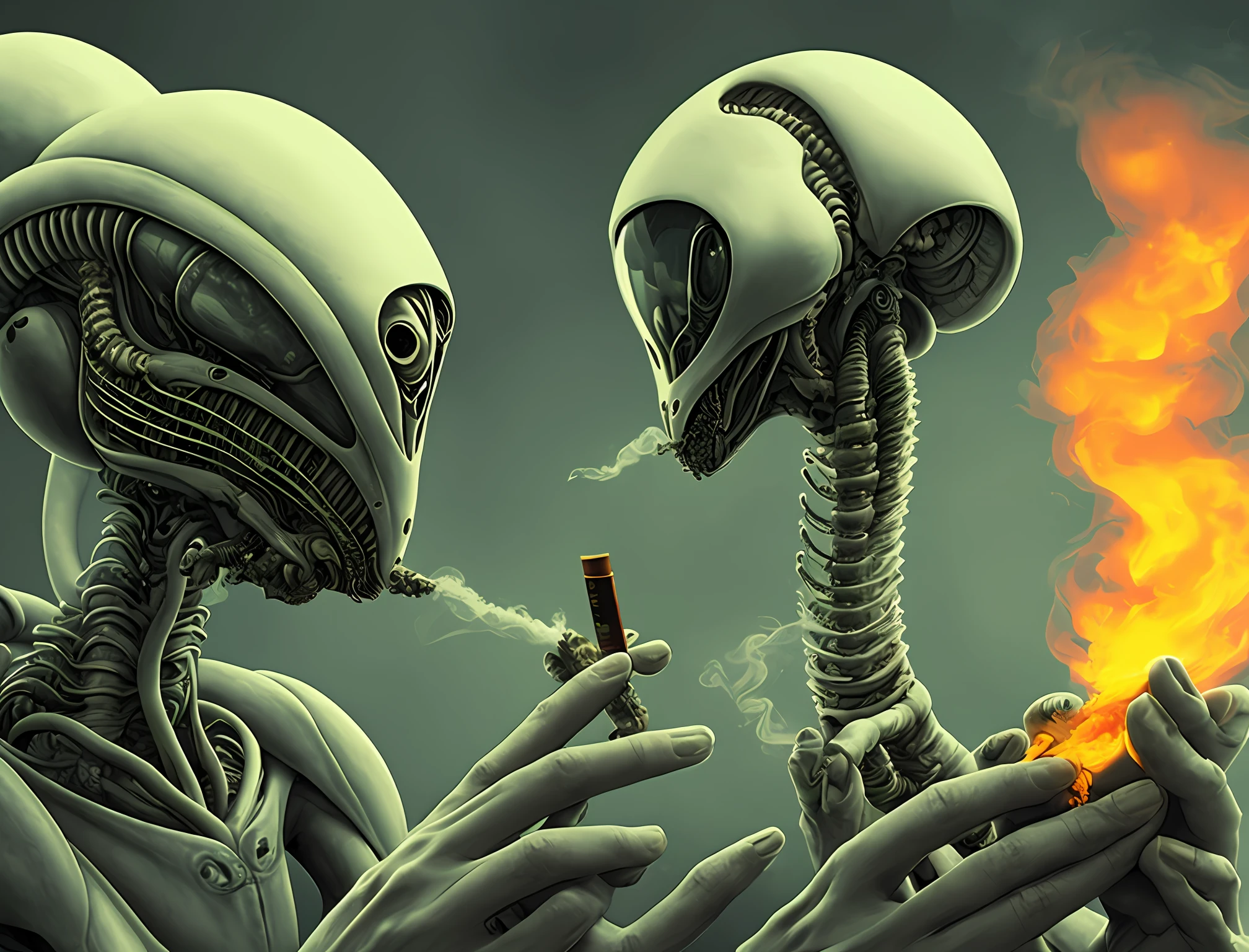 Alien fumando marihuana