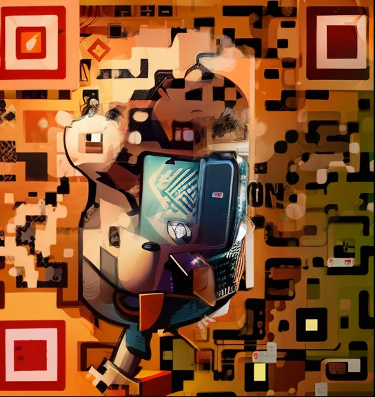 Cartoon QR code
