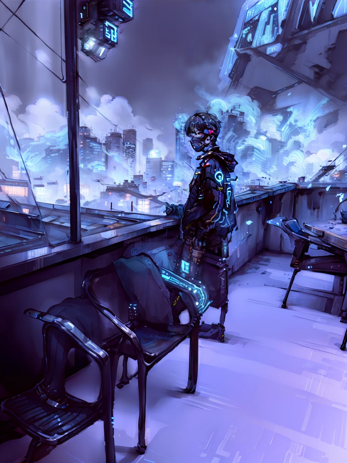 change background cyberpunk handsome boy change background realistic 8k