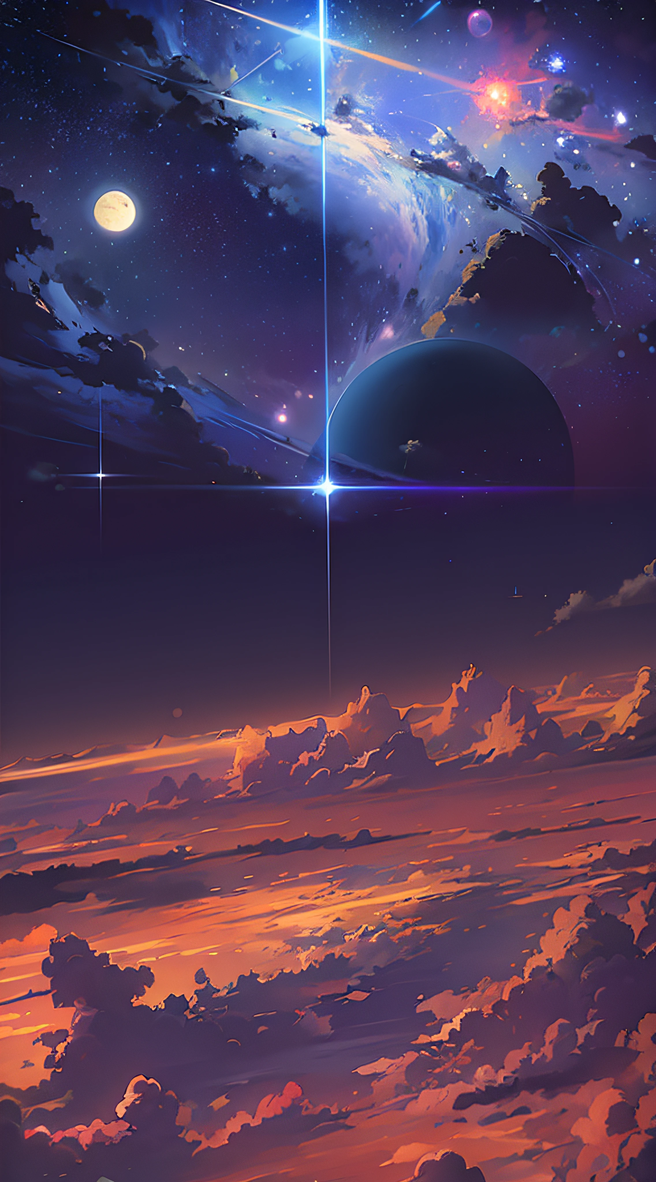 anime anime wallpapers with a view of the sky and stars, cosmic skies. by makoto shinkai, anime art wallpaper 4 k, anime art wallpaper 4k, anime art wallpaper 8 k, anime sky, amazing wallpaper, anime wallpaper 4 k, anime wallpaper 4k, 4k anime wallpaper, makoto shinkai cyril rolando, anime background art