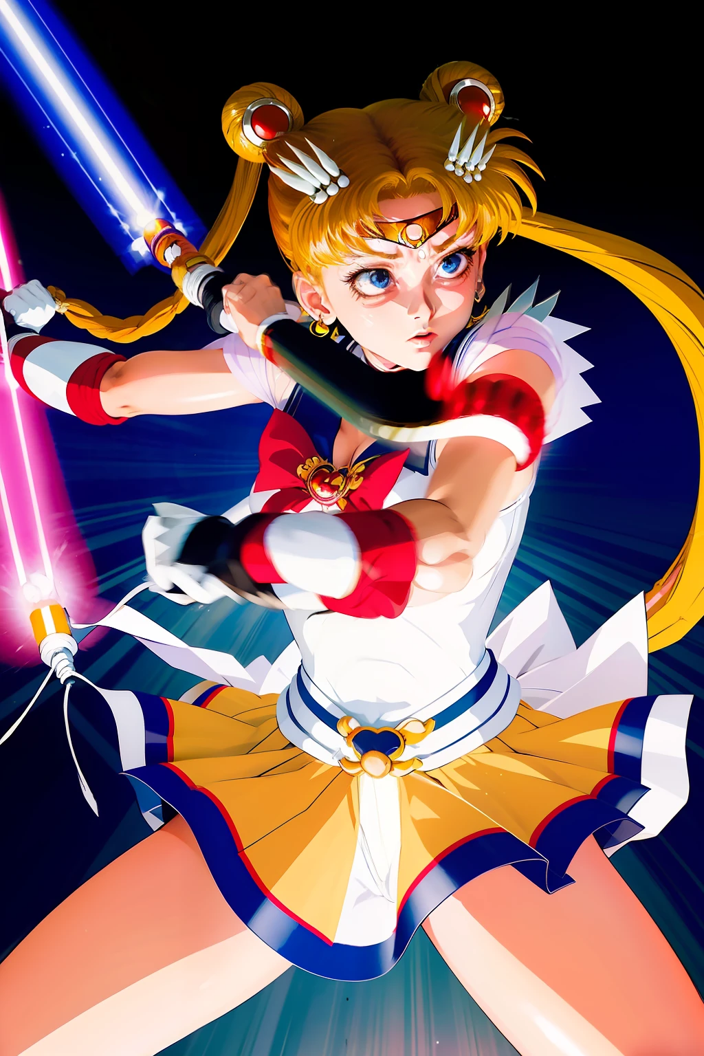 SMUsagiTsukino showcasing her skills with a lightsaber swinging