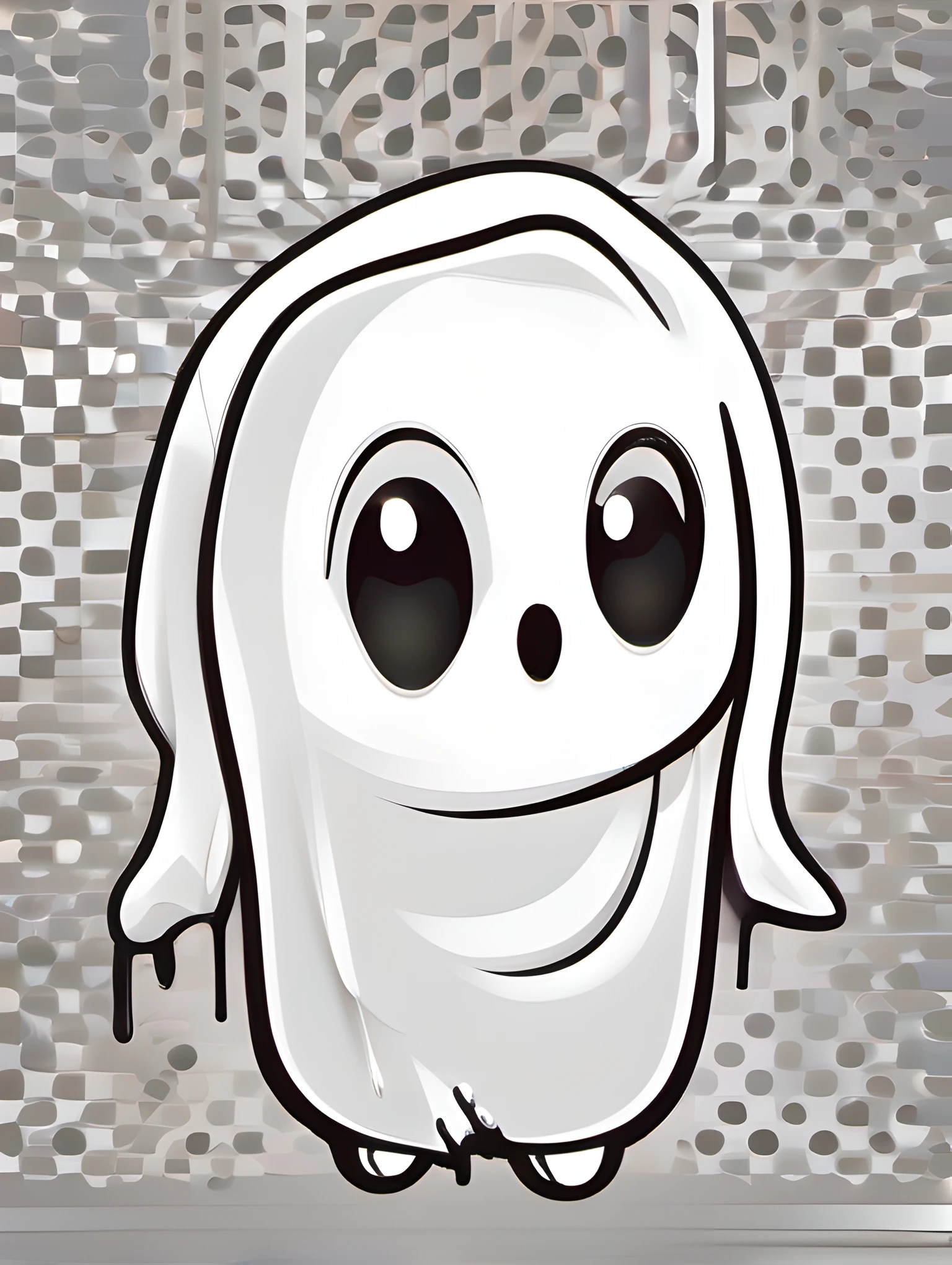Illustration of cute ghost, white ghost, cute character, magic, fantasy, clear background, abstract splash background, t-shirt design, vector art