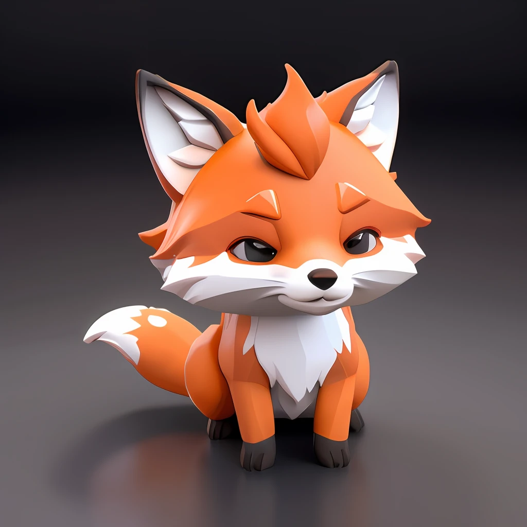 Tiny cute isometric Fox emoji, soft smooth lighting, with soft pastel colors, 3d icon clay render, 120mm lens, 3d blender render, trending on polycount, modular constructivism, Orange background, physically based rendering, centered