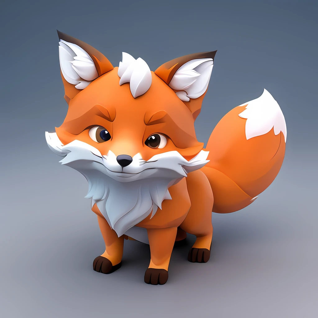 Tiny cute isometric Fox emoji, soft smooth lighting, with soft pastel colors, 3d icon clay render, 120mm lens, 3d blender render, trending on polycount, modular constructivism, Orange background, physically based rendering, centered