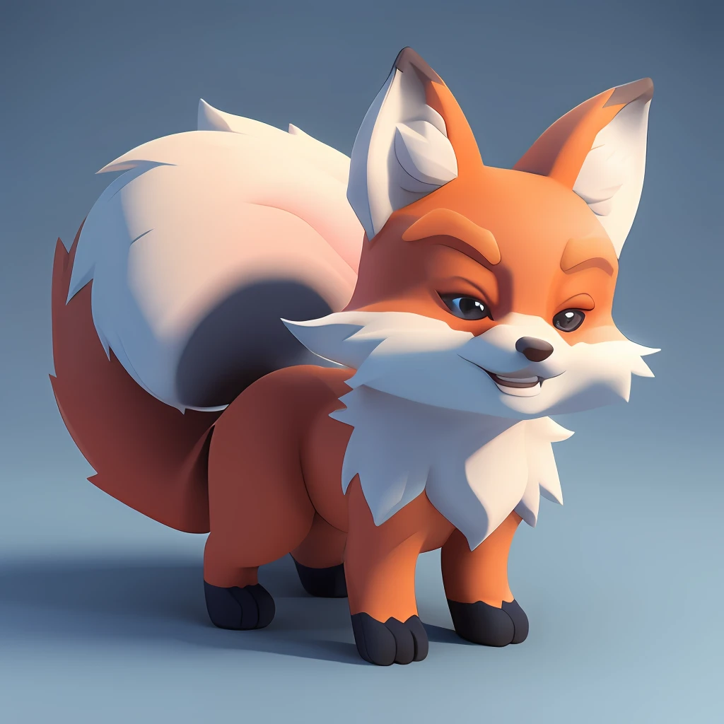 Tiny cute isometric Fox emoji, soft smooth lighting, with soft pastel colors, 3d icon clay render, 120mm lens, 3d blender render, trending on polycount, modular constructivism, Orange background, physically based rendering, centered