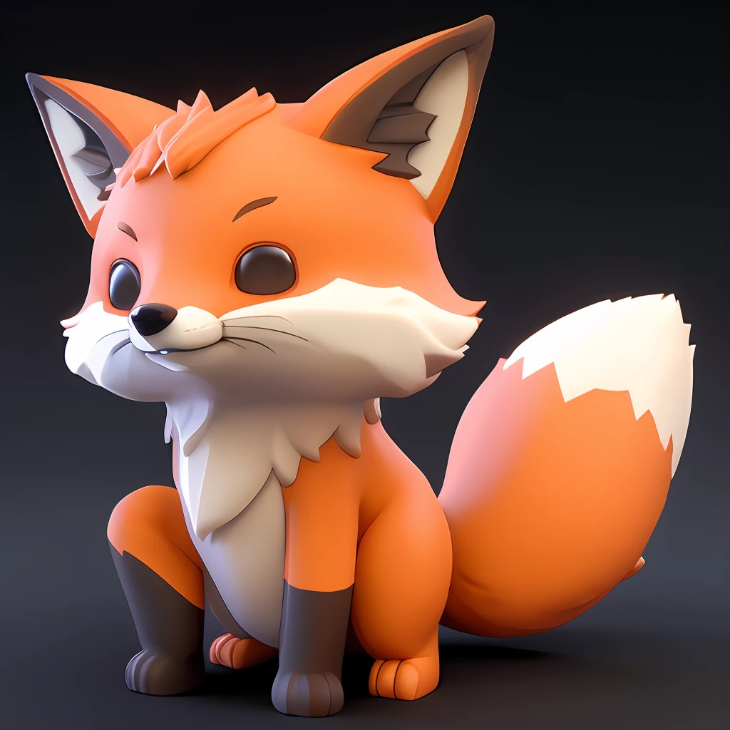 Tiny cute isometric Fox emoji, soft smooth lighting, with soft pastel colors, 3d icon clay render, 120mm lens, 3d blender render, trending on polycount, modular constructivism, Orange background, physically based rendering, centered