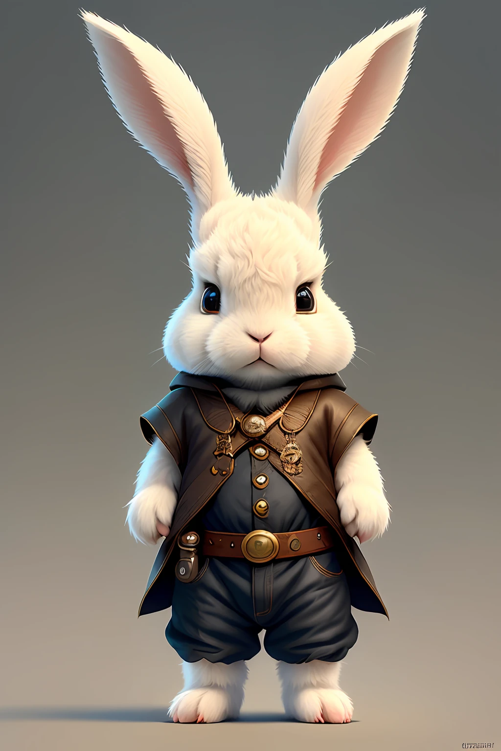(CBZBB:1.25), ((Rabbit)),CBZBB,Cute, Little, baby, Beautiful, Fantasy art, Devian Art, Trending ArtStation, Digital art, Detailed, Realistic, human - shaped, Character, Tiny,cinema shot,Movie portrait of a rabbit, Cute character of rabbit,