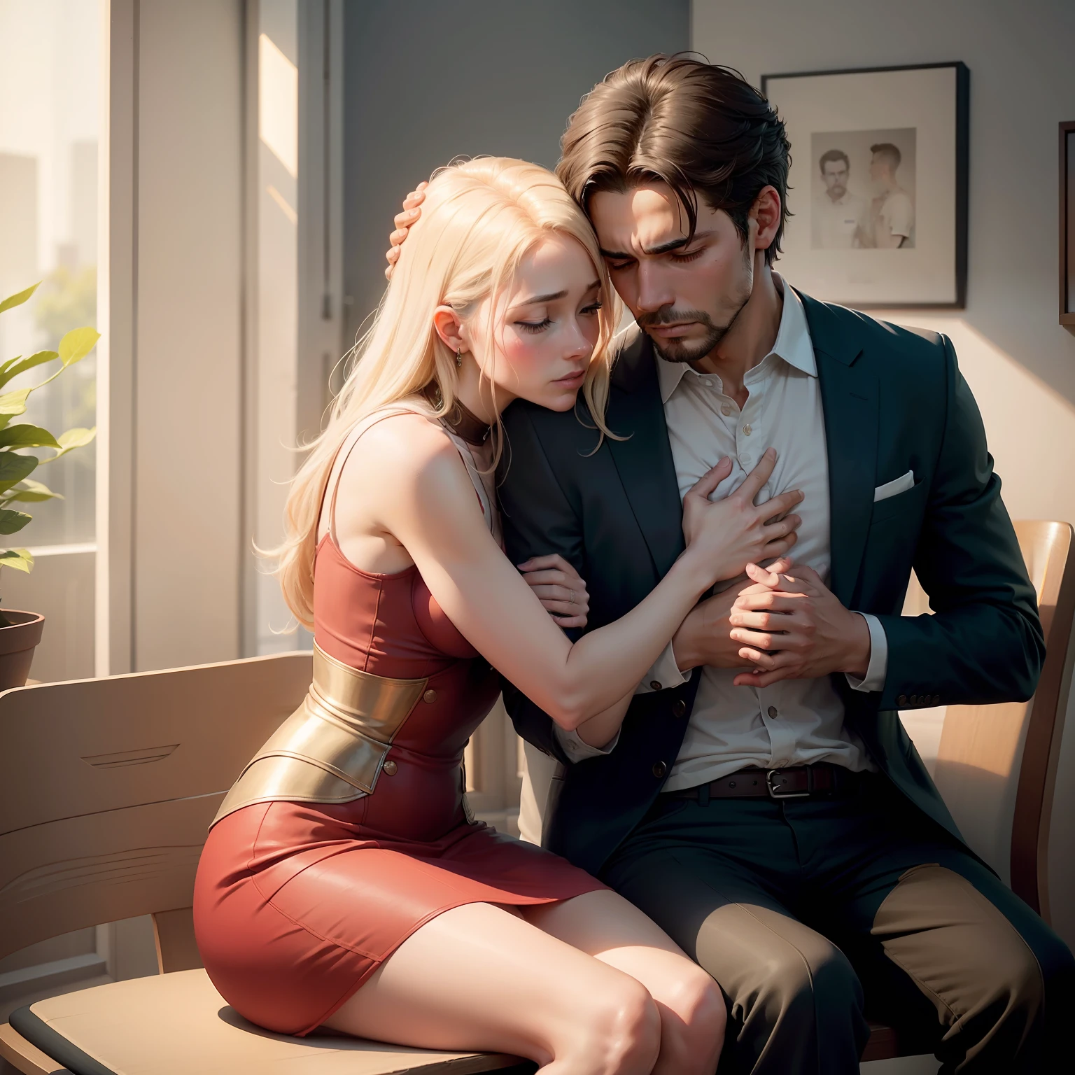 Image of a couple consoling each other demonstrating the importance of patience, understanding and emotional support