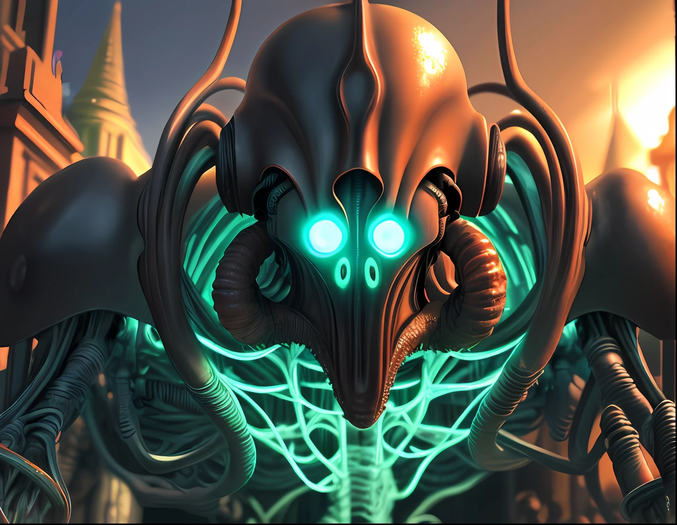 Cartoon artwork, Cthulhu cartoon, pixar art, sharp bright colours, cartoon style, Cult of Cthulhu, ((cyborg, cyberpunk)), steampunk, robotic parts, bright colours, reflection, ultra detailed, beautiful studio soft light, mannequin, rim light, vibrant details, luxurious, hyperrealistic, anatomical, muscles, cable electric wires, microchip, elegant, beautiful background, octane render, hr giger style, 8k, best quality, masterpiece, illustration, an extremely delicate and beautiful, extremely detailed, CG, unity, wallpaper, (realistic, photo-realistic:1.37), amazing cartoon, finely detail, masterpiece, best quality, official art, extremely detailed CG unity 8k wallpaper, absurd, incredible, disney character