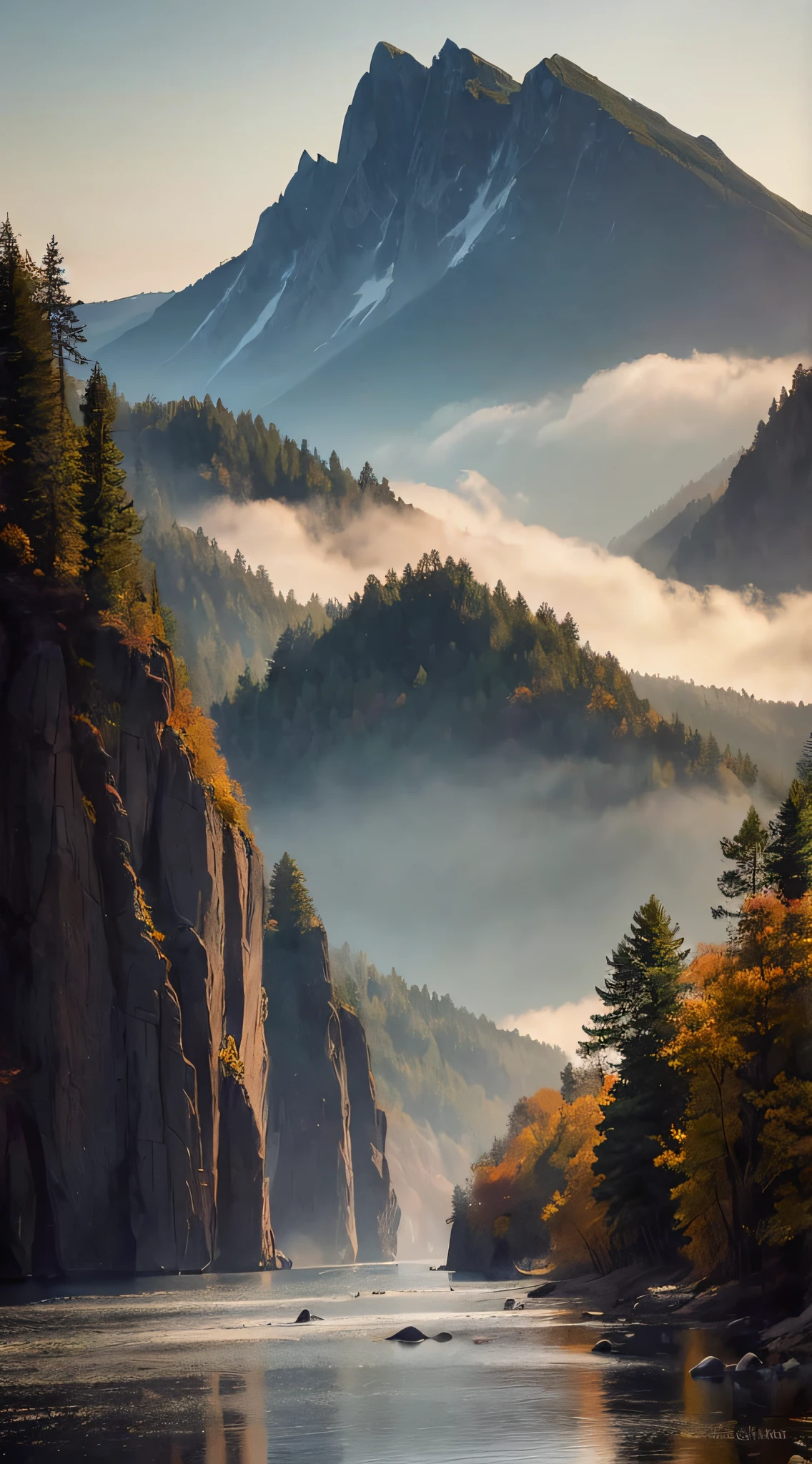 A highly detailed anime illustration,
landscape,
vintage, dreamy, drawing, trending on artstation, UHD, (((by Quentin de Warren))):1.8, atmosphere, luminosity