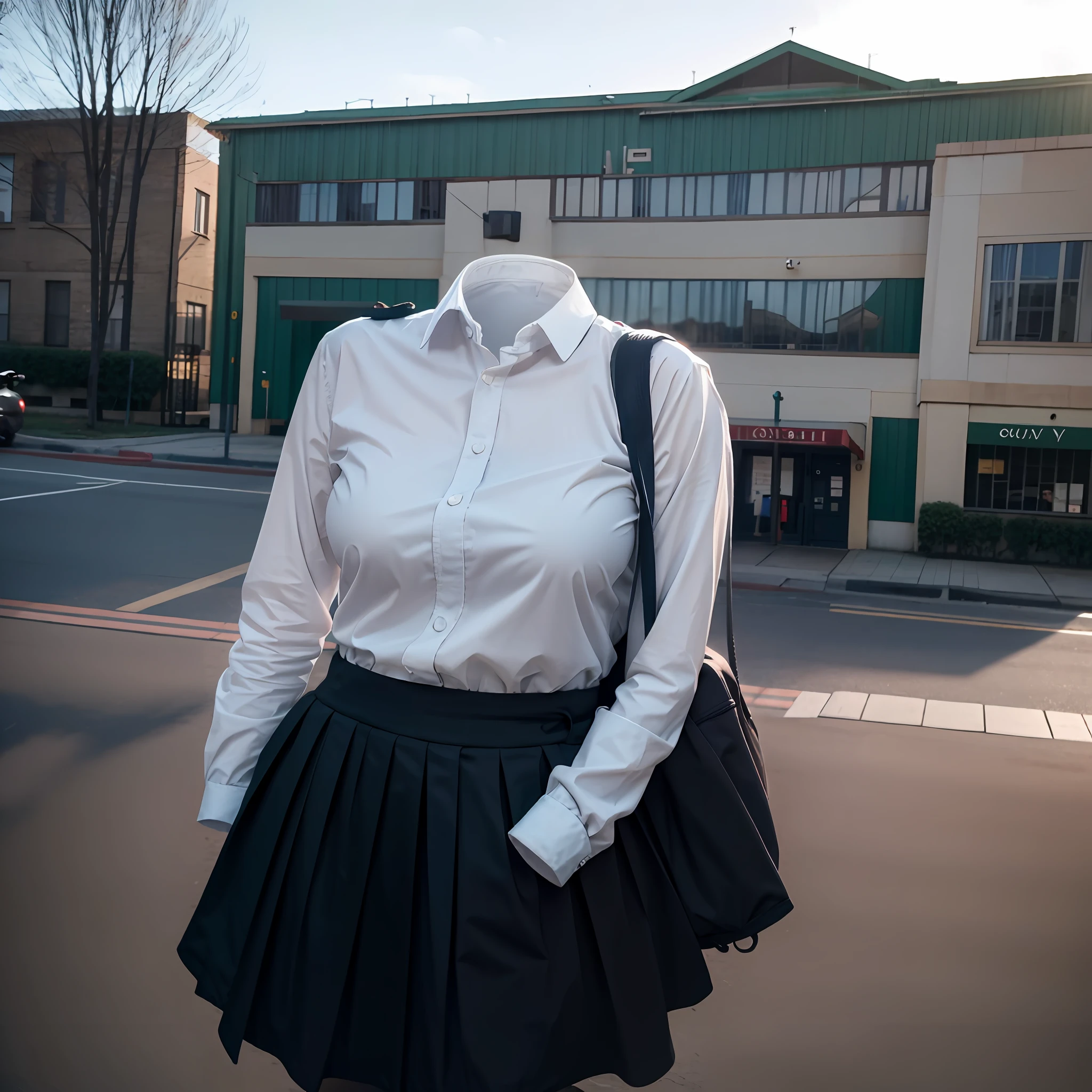 school uniforms: , (school uniforms on hangers swells as if worn by invisible girl), ((invisible, no humans:1.5, headless:1.5, handless, legless)), big breasts, 
(8k, RAW photo, best quality, masterpiece:1.2), (realistic, photo-realistic:1.37),photon mapping, radiosity, ((Hasselblad photography)),physically-based rendering,