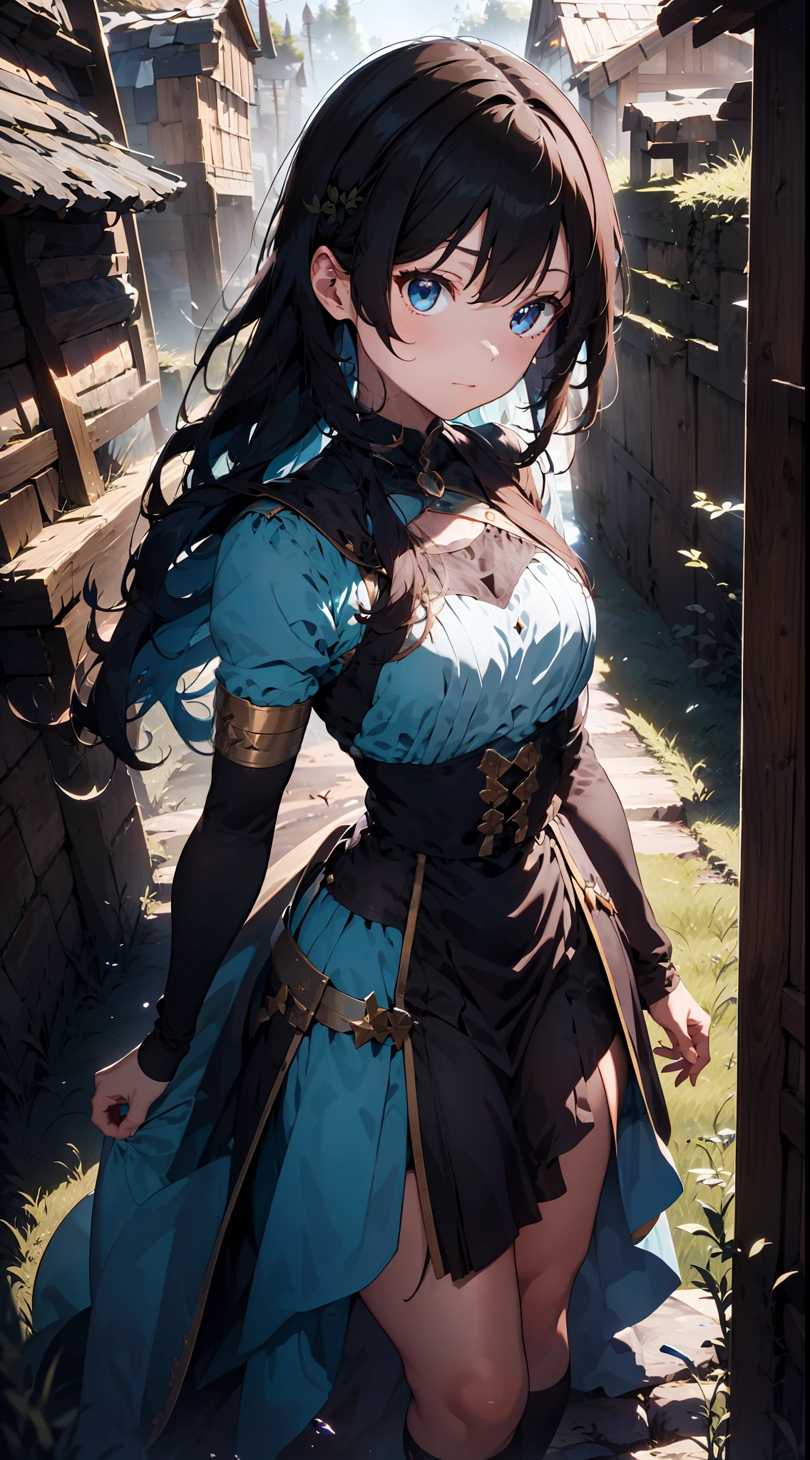 (absurdres, highres, ultra detailed), 1woman, mature female, aged up, wavy long hair, auburn hair, coral eyes, bangs, long sleeves, finely detailed eyes and detailed face, extremely detailed CG unity 8k wallpaper, intricate details, (style-swirlmagic:1.0),  looking at viewer, solo, upper body, detailed background, close up,  detailed face, (gothic dark ages theme:1.1), crystal sorcerer,  dynamic pose, earth themed clothes, crystal crown,  floating in the air, glowing magical shards, surrounded by blue magical crystals,  rock formations, stalactites,  magical floating particles, crystal glass,  crystal sphere, crystal canyon background, (shallow water:0.7),  epic ethereal atmosphere,   updraft,, portrait