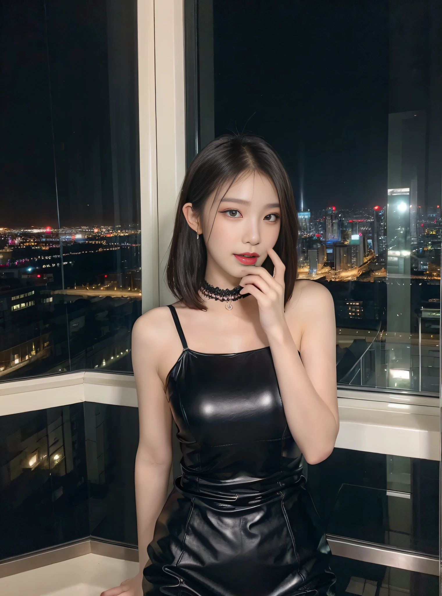full body photo of a woman in black dress holding a wine glass with a city view, with a drink, full body xianxia, jisoo from blackpink, jisoo of blackpink, photo of slim girl, 5 fingers hand, hand with 5 fingers, no hand on face, cruel korean goth girl, captured on canon eos r 6, holding a drink, she is wearing a black dress, gorgeous young korean woman, female death holding a cocktail, ulzzang, a young asian woman, split screen, 2 screens, cloned face, same face, same hairstyle, same person, twins, ((Best Quality, 8K, Masterpiece: 1.3)), Focus: 1.2, ???? Beauty with Perfect Body: 1.4, ????????: 1.3, ((Layered Haircut, Beautiful ???????: 1.2)), (Wet Clothes: 1.3), (Wild Exposure: 1.3), (Transparent ???? ?????????: 1.1), Highly Detailed Face and Skin Texture, Delicate Eyes, Double Eyelids, Oily Skin, Long Hair, (Shut Up: 1.3), (Pores: 1.2), (Protruding ?????? :1.2)，(milf:1.2)，(????:1.3)，( star:1.2)