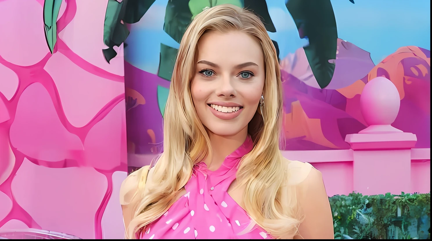 Araffe woman in a pink dress standing in front of a pink wall, Foto de Margot Robbie, Margot Robbie, Operadora de Neon Margot Robbie, Margot Robbie como uma fada, Retrato de Margot Robbie, Margot Robbie Cara, Retrato de Margot Robbie, Margot Robbie como uma deusa grega, Margot Robbie como Princesa Leia, Vampiro bonito Margot Robbie, taken in the late 2010s
