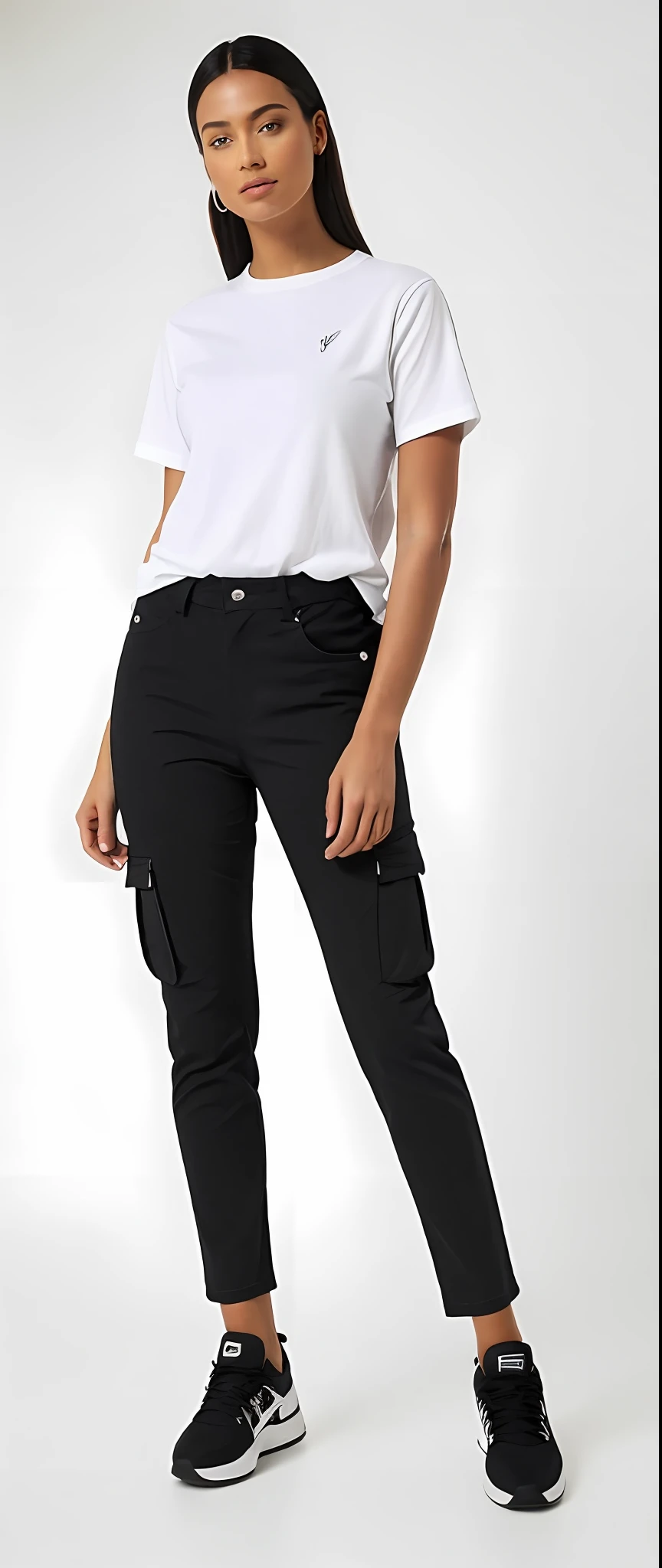 A beautiful woman in a white top and black pants posing for a photo, wearing tight cargo pants, cargo pants, clothing pants pants clothing black jeans extremely tight, pants clothes pants clothes jeans black, black pants, pants clothes clothes jeans, pants clothes clothes jeans, jeans, garments, Pants, garments, Pants, garments, Pants, garments, pants, clothing, jeans and t-shirt, com dois bolsos frontais, wearing pants and a t-shirt, pants clothes pants clothes jeans black, cintura fina, clothes clothes jeans jeans clothes jeans clothes jeans clothes jeans clothes jeans clothes jeans clothes jeans clothes jeans clothes jeans clothes jeans clothes jeans clothes jeans clothes jeans, cintura magra e quadris grossos