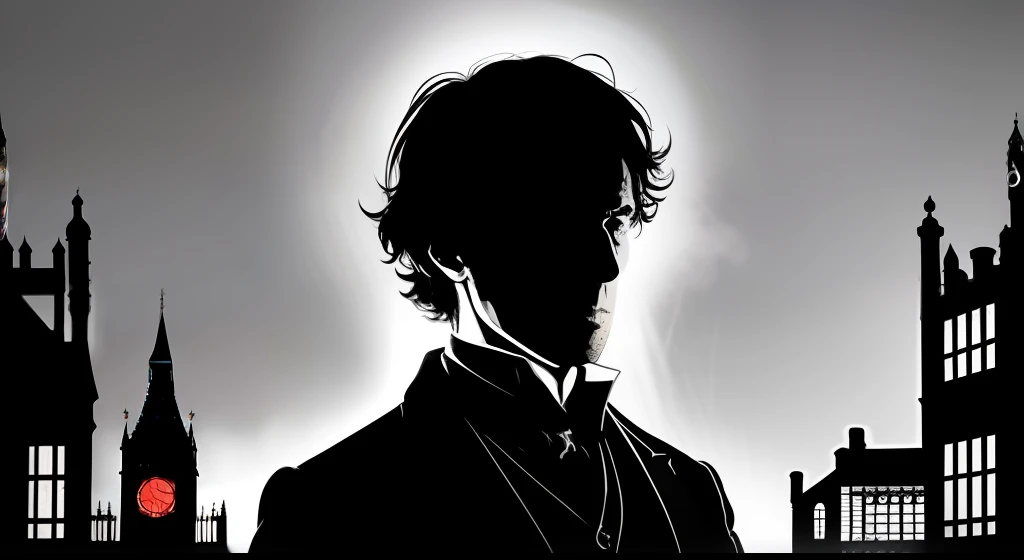 Silhouette Touch、Sherlock Holmes、Nightmare on Baker Street、London、19Second half of the century、Looking at the camera、Detailed upper body concept