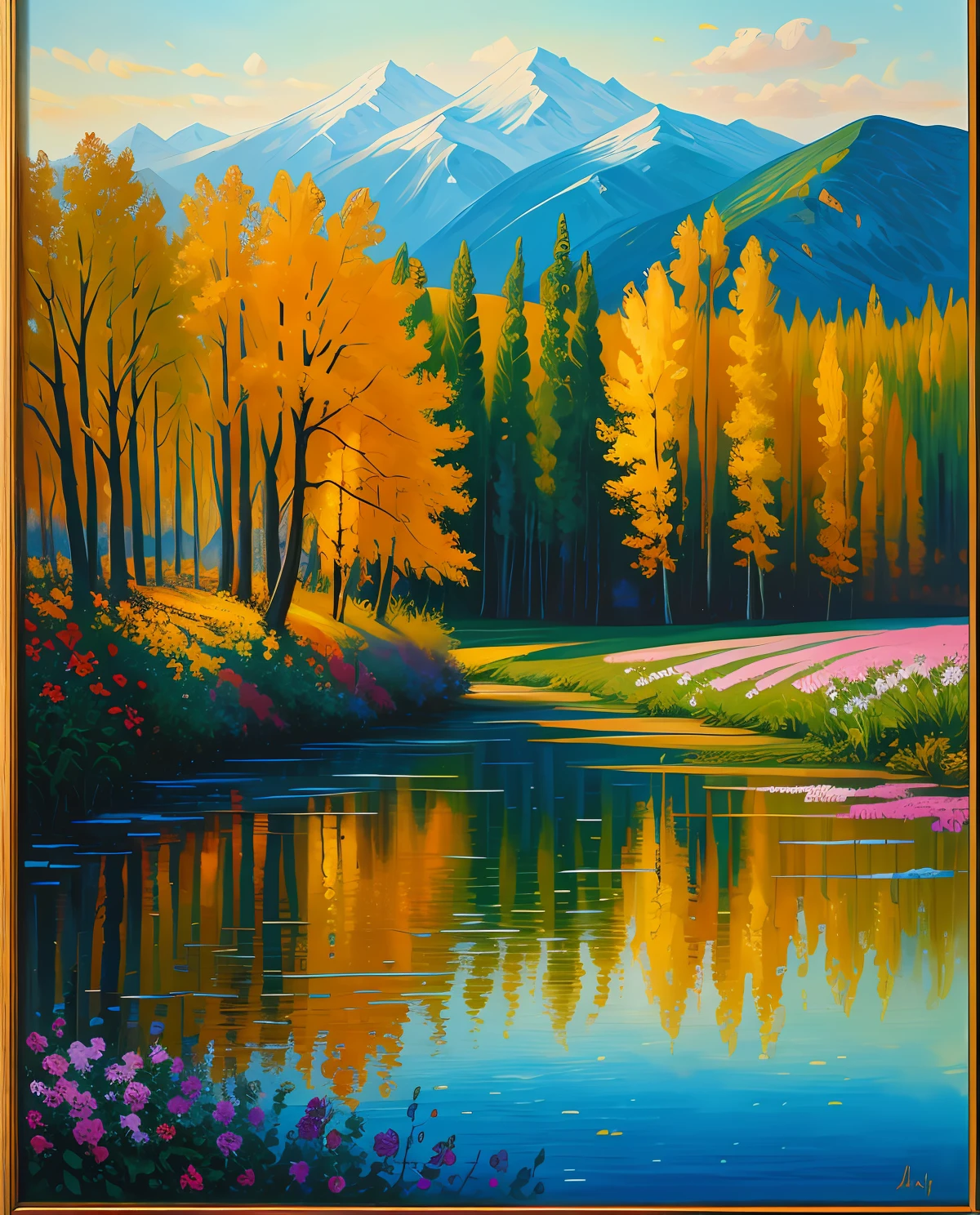Oil on Canvas Artist, Masterpiece, (Impressionist Oil: 1.4), Illustration: 1.2, Landscape, Abstract Art, Color Block Style, Intricate Detail,