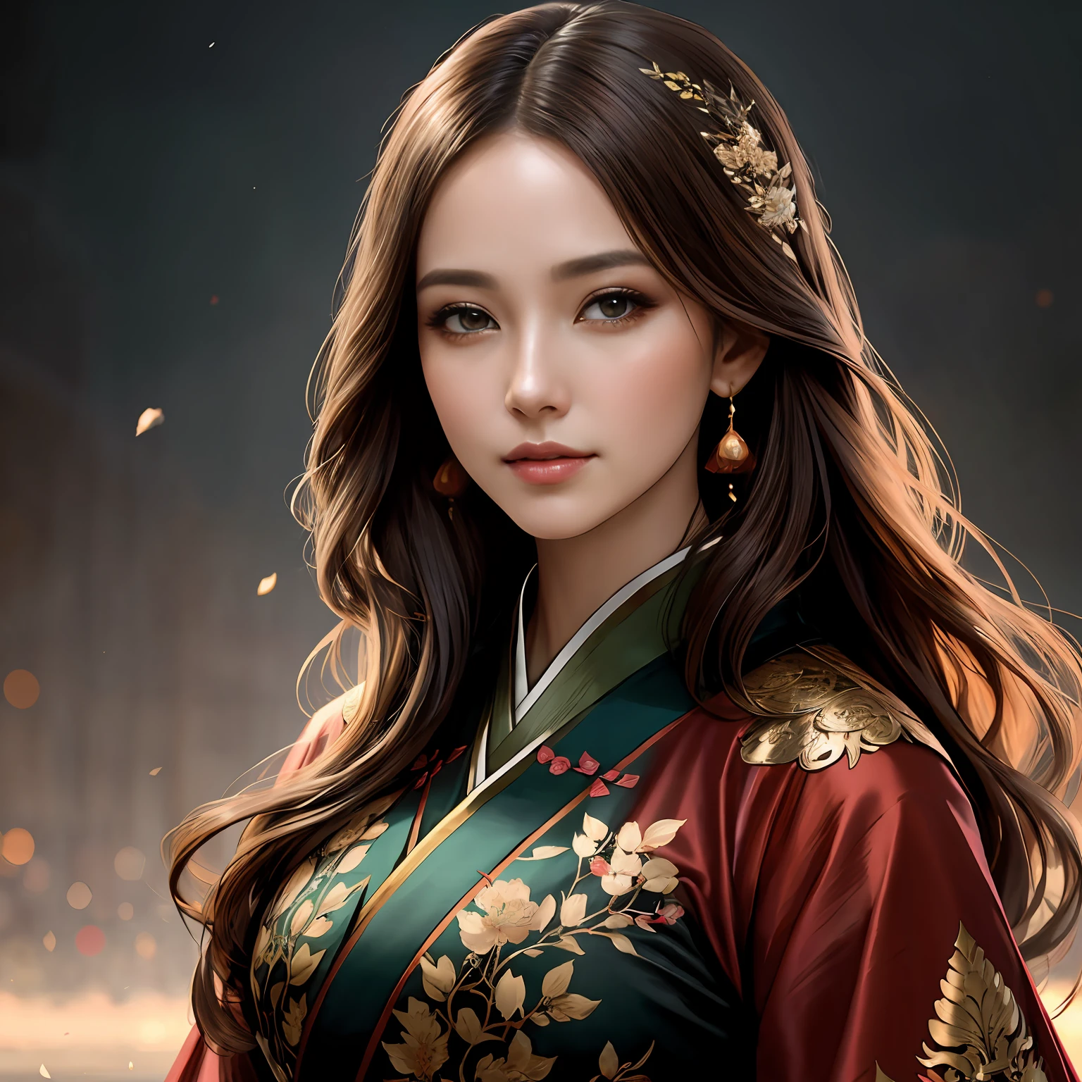 8k portrait of beautiful woman with brown hair,Stand up,iintricate,ellegance,Highly meticulous,A majestic,Digital photography,The painting was painted by Artgerm and Ruan Jia and Greg Rutkowski in surrealist Chinese Hanfu,brokenglass,(tmasterpiece,Sideslit,exquisite and beautiful eyes:1.2 ), Human Development Report,