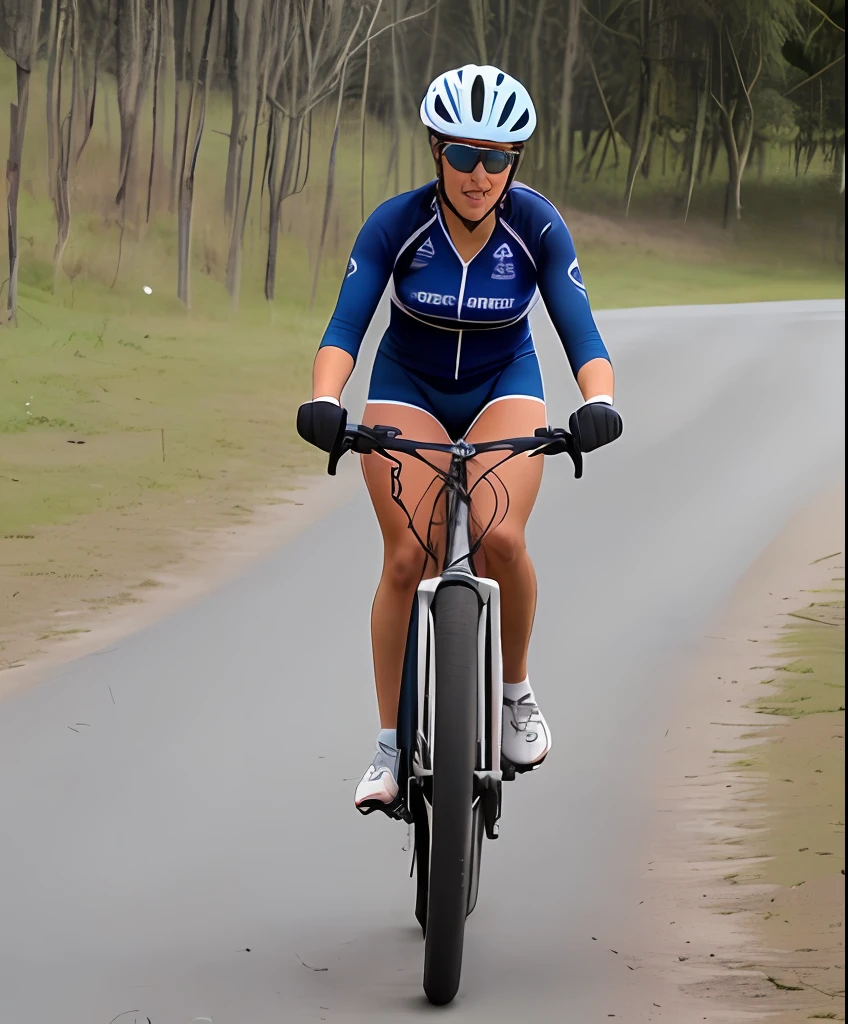 UM mulher bonita de 45 anos fazendo bicicross, em uma pista de bicicross olho brilhante pele perfeita, sorriso perfeito, hiperrealista, incrivel detalhada, obra prima melhor qualidade arte oficial papel de parede 8k CG extremamente detalhado corpo inteiro sentado na bicicleta de bicicross