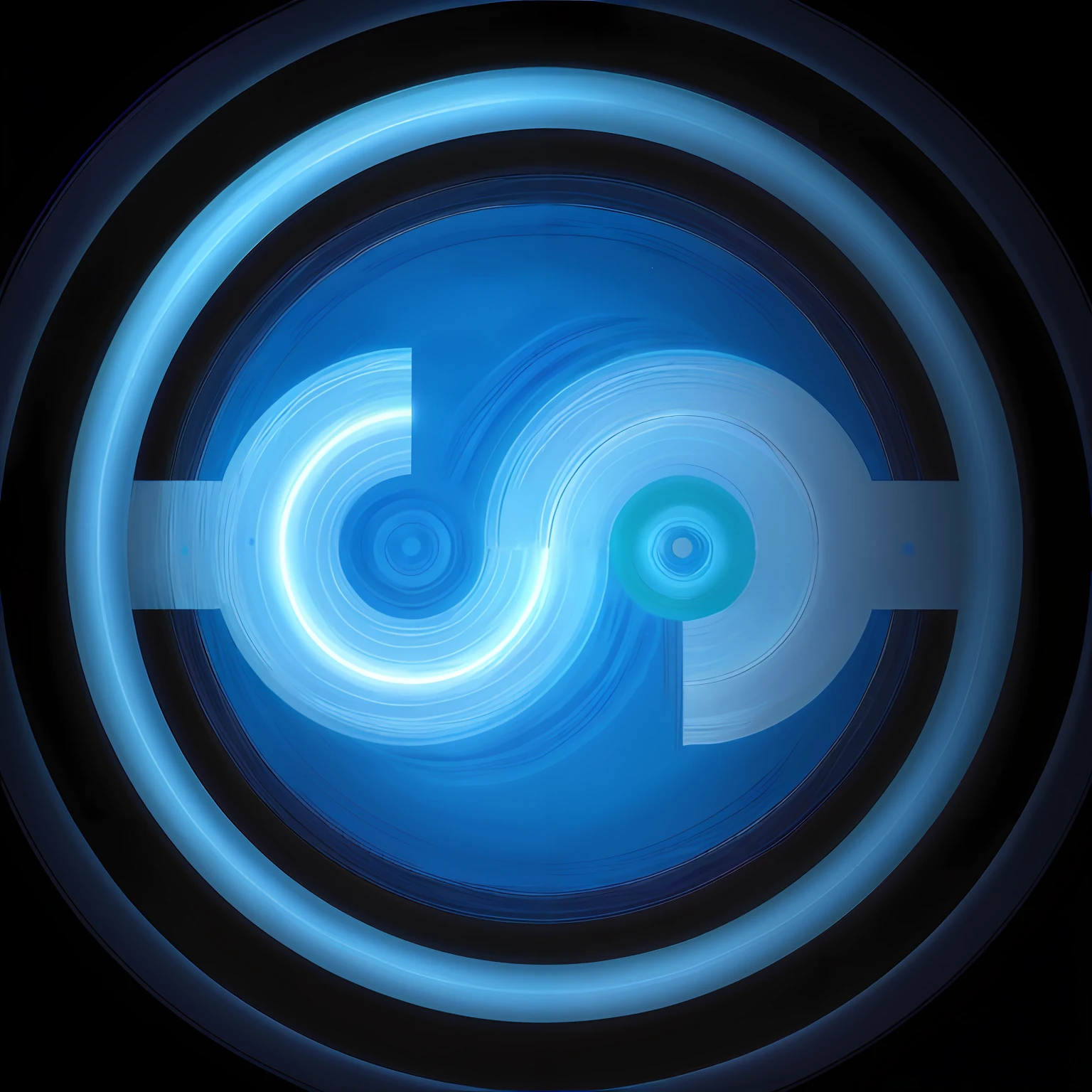 Close-up of blue round logo,There is a wave in the middle, single logo, symbol, circular logo, round logo, iconic logo symbol, Inspired by Nari Ito, inspired by Sō Shiseki, logo without text, Round logo, symmetrical logo, exchange logo, Simple LOGO, SCP Foundation, insibidi symbols