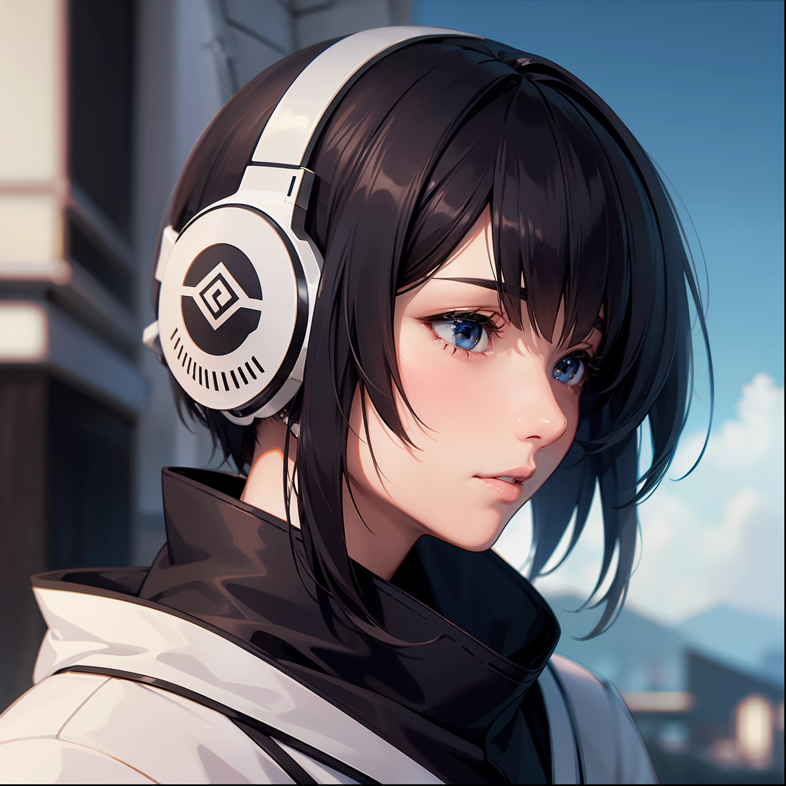 Profile half body Spruce short hair man closeup Sci-Fi cute Anime Japan 2d Sharp focus 16k resolution Very sharp, Hyper detailed, 8k, Hyper realistic detail