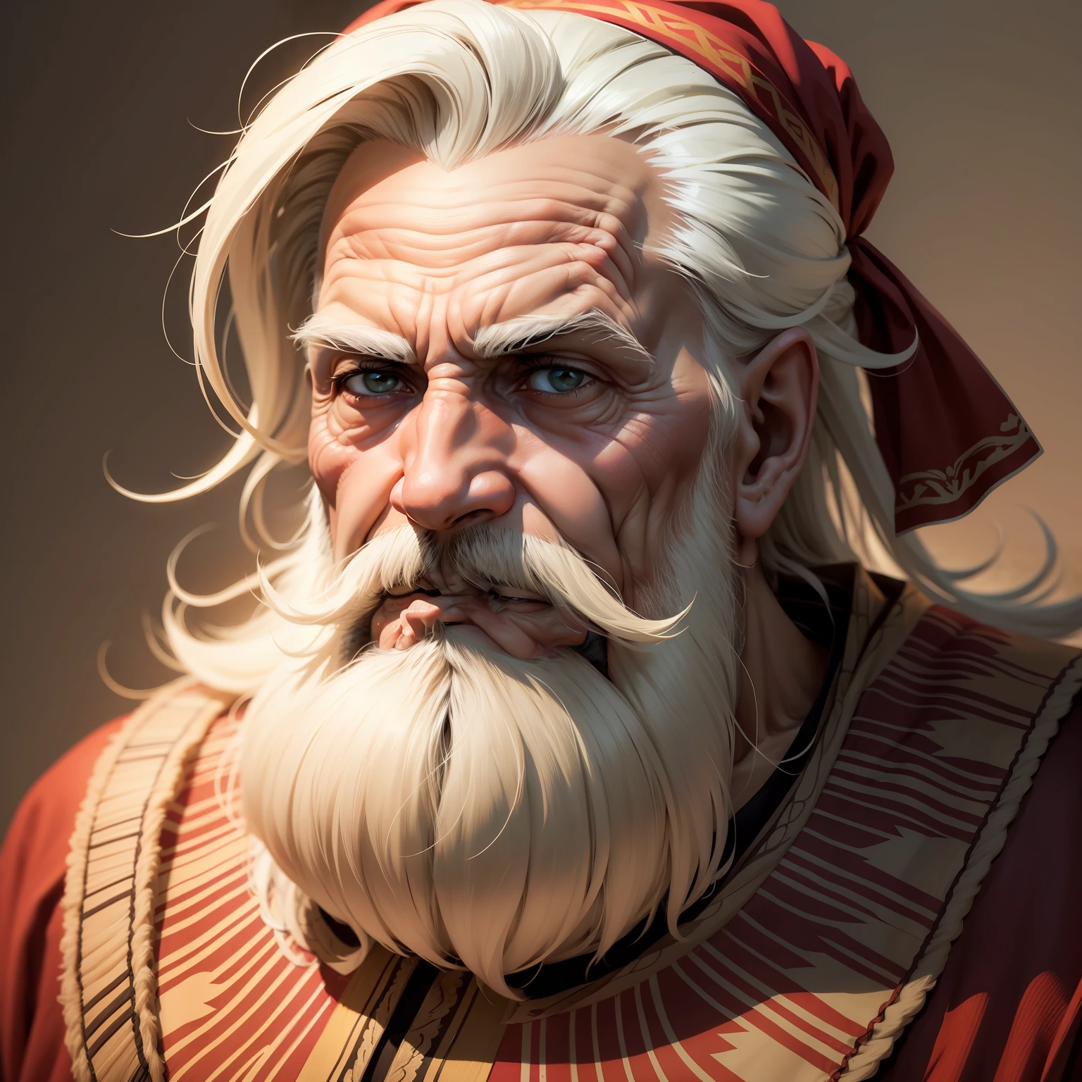 wise old man/ com rugas/ cabelo grisalho/ barba branca e longa/
