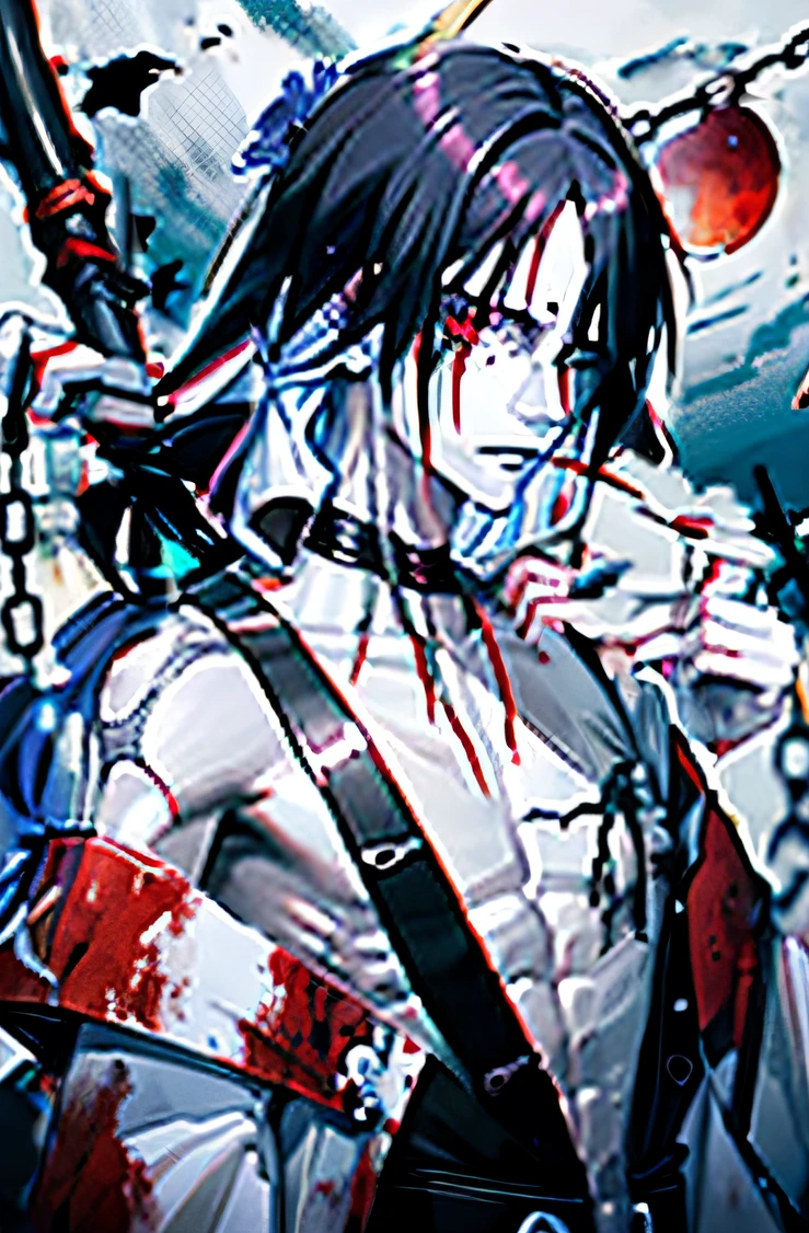 Black cemetery,Red blood moon