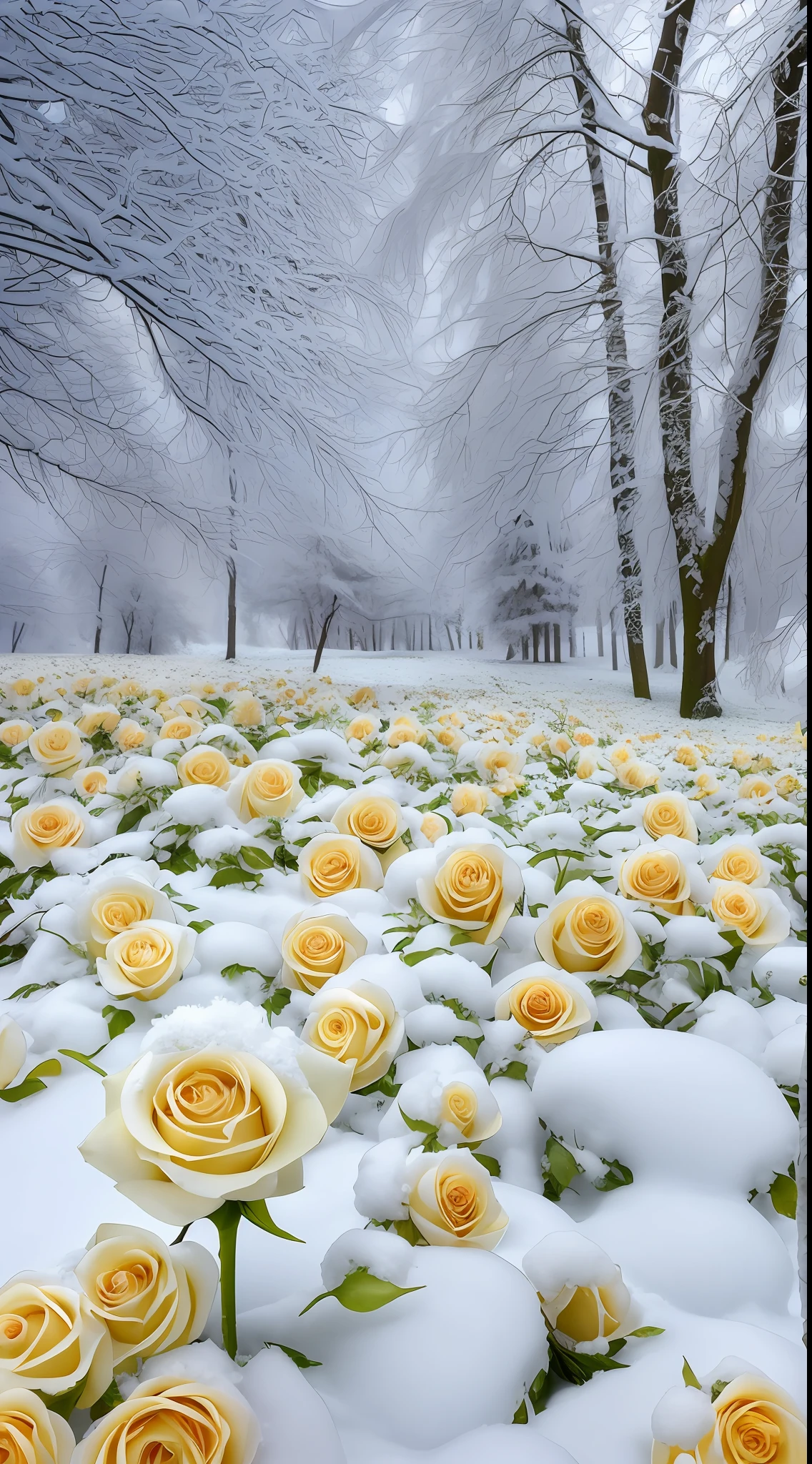Yellow and pink roses are covered with snow from the trees, Covered with snow, Winter in the snow, Beautiful wallpaper, winter setting, with frozen flowers around her, Gentle snow, Beautiful composition, Snowy winter, big breasts beautiful!, Winter snow, very beautiful photograph of, Natural snowmelt in spring and winter, Beautiful flowers, in the winter, Beautiful nature, beautiful snowy landscape, Snow and ice