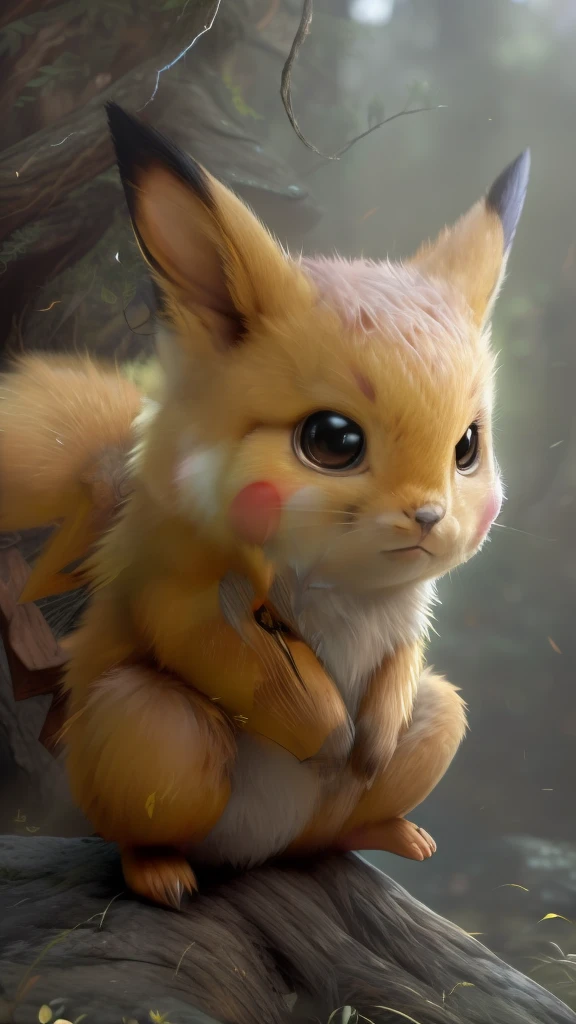(((kawaii)))+photo of the most beautiful artwork in the world featuring with a yellow and black tail, pokemon, with lightning coming from cheeks, full body 8k unity render, action shot, skin pores, very dark, hiding between leave,
lighting, heavy shadows, detailed, detailed face, (vibrant,
photo realistic, realistic, dramatic, dark, sharp focus, 8k),
(intricate:1.4), decadent, (highly detailed:1.4),(ultra realistic:1.2), octane render, ((forest background:1.2))