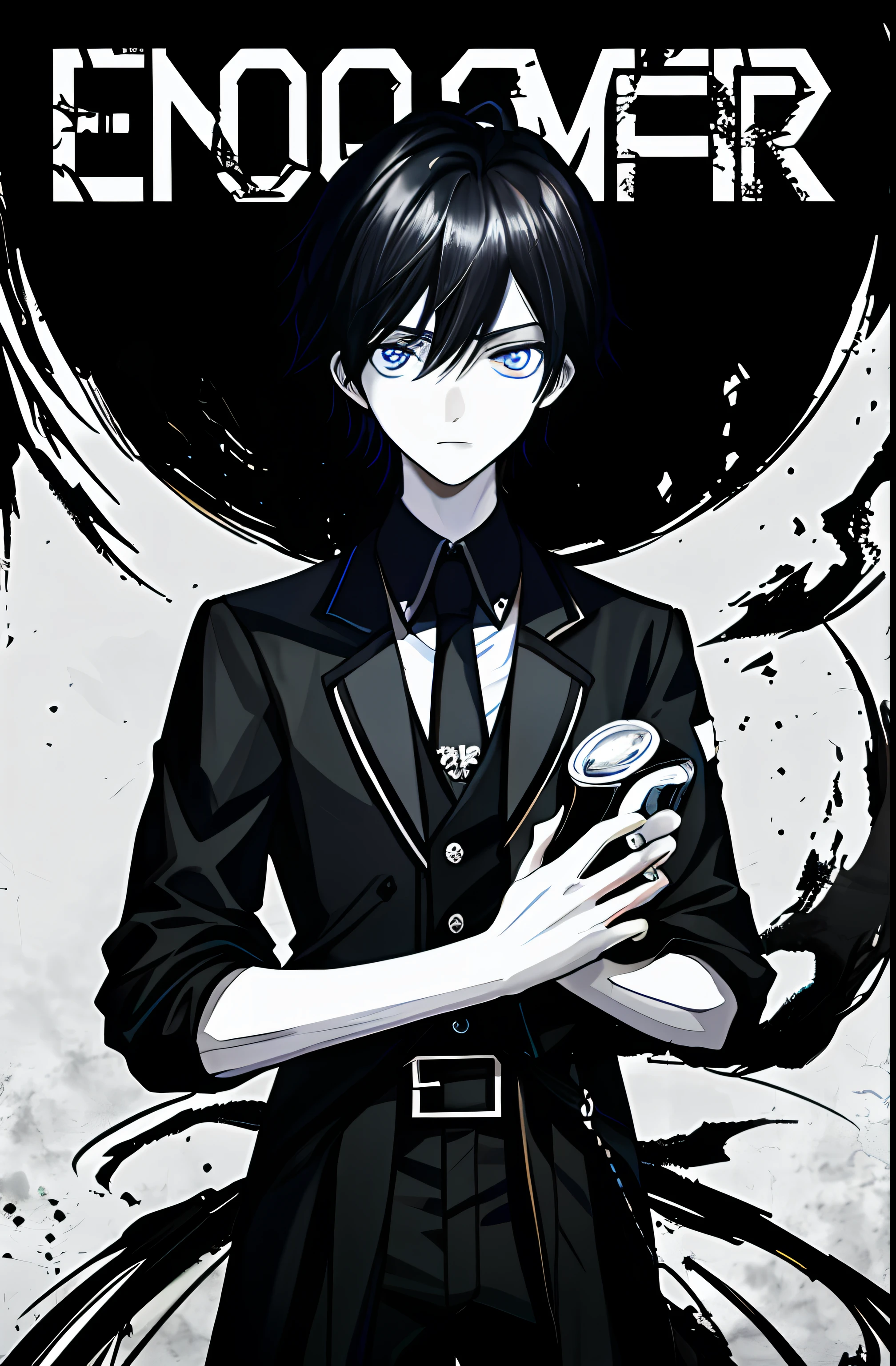 The movie poster features a young man as the central character。He stands confident in the center of the poster，Dress in fashion-forward clothing，with a determined expression on her face。The background is dark and gritty，There is a sense of danger and a strong feeling。The text is bold and eye-catching，With catchy slogans，Adds to the overall drama and excitement。The color palette is dominated by dark colors，The poster is dynamic and visually striking，dyna，Background with，element in，self-assured，Expressing the，halter，statement，A majestic，coil，Runt，Touching pubic area，Scenes，Cover of a，boldness，attention-grabbing，titles，Fashionab，typeface，Catchy，titles，more big，Smart、moderno、Trendy、focus-on、Fashionab、