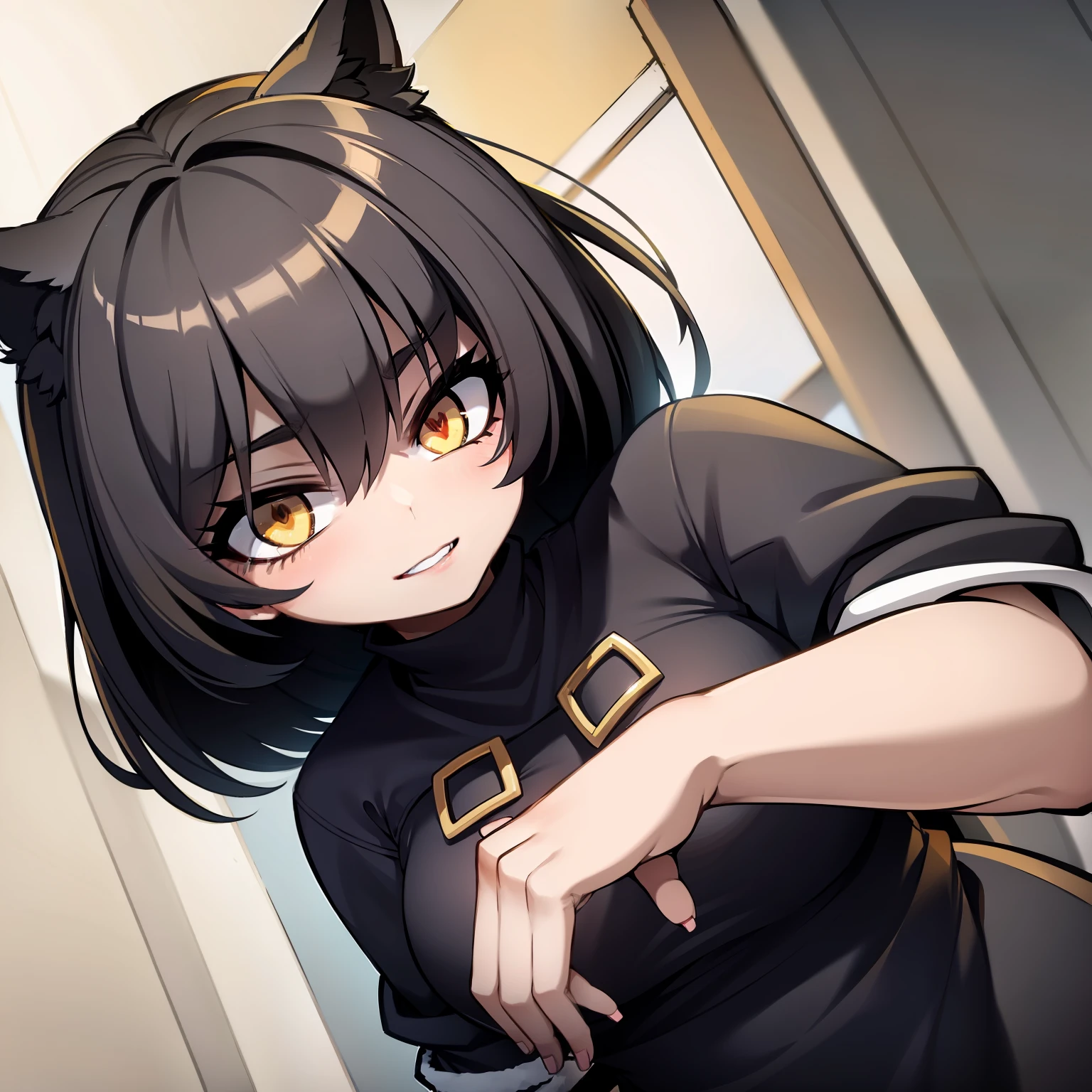 Mini Chara Girl Black Haired Wolf