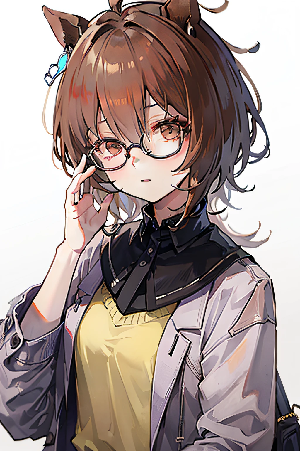 Agnes Tachyon、girl with、Round glasses、