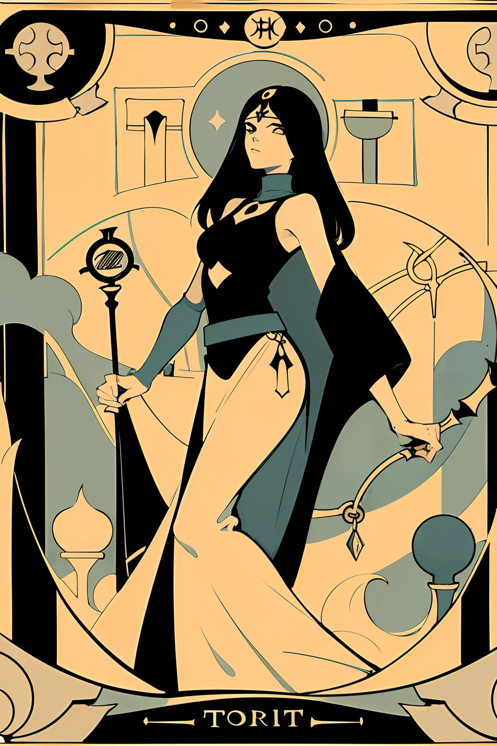 Design of (((tarot card)), sleek and minimalist style
