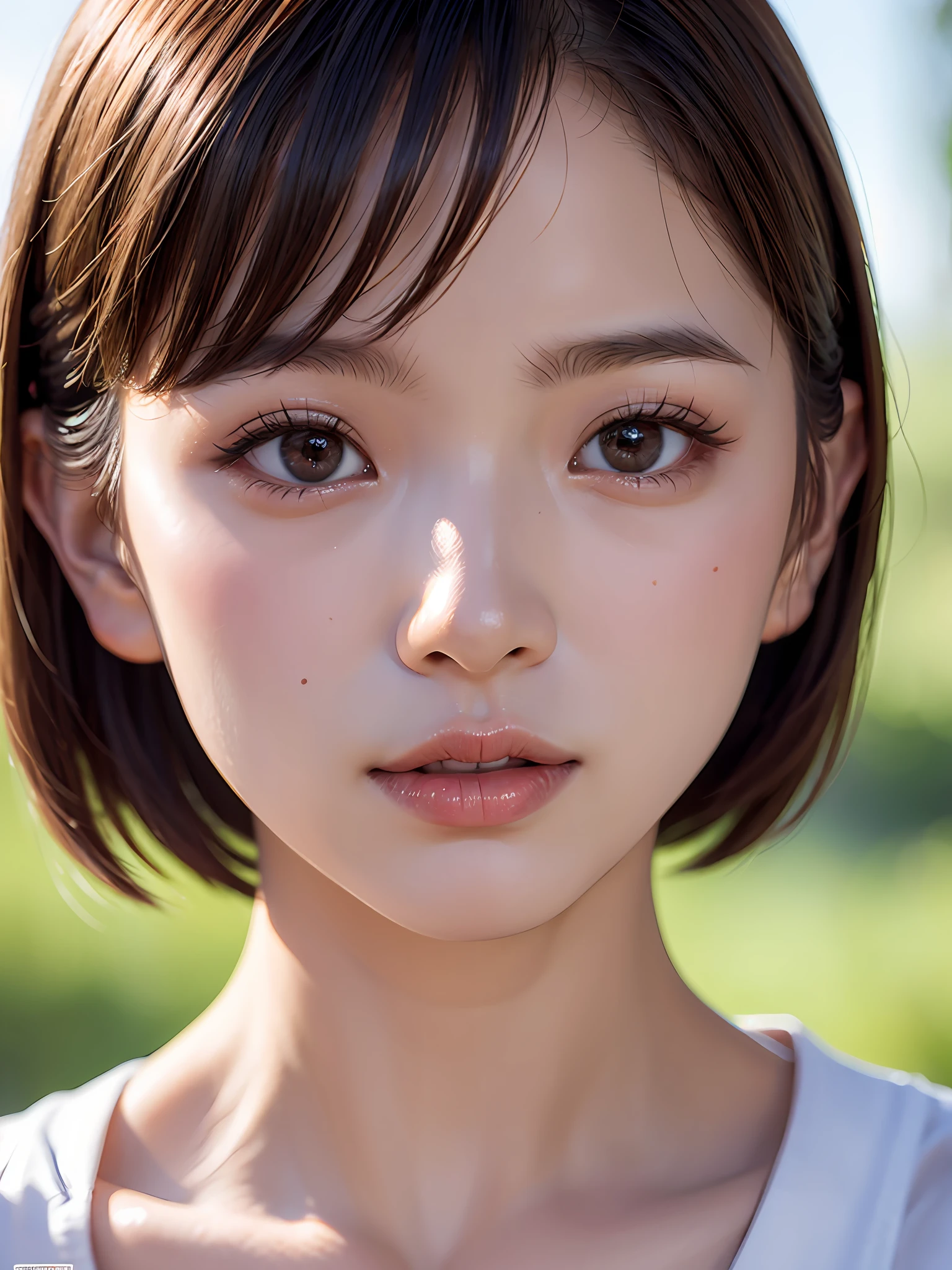 (chiayi:1.5), proximity, masterpiece, top-quality, Raw foto, Photorealsitic, faces, unbelievable Ridiculous, beautiful a girl, cute little, clean short hair with bangs, depth of fields, hight resolution, ultra-detailliert, fine detailed, ighly detailed, extremely detailed eye and face, Sharp pupils, Realistic pupils, foco nítido, Cinematic lighting