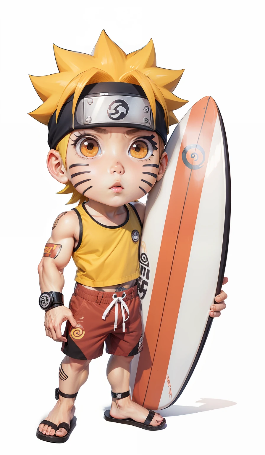 Uzumaki Naruto chibi surfista, street wear