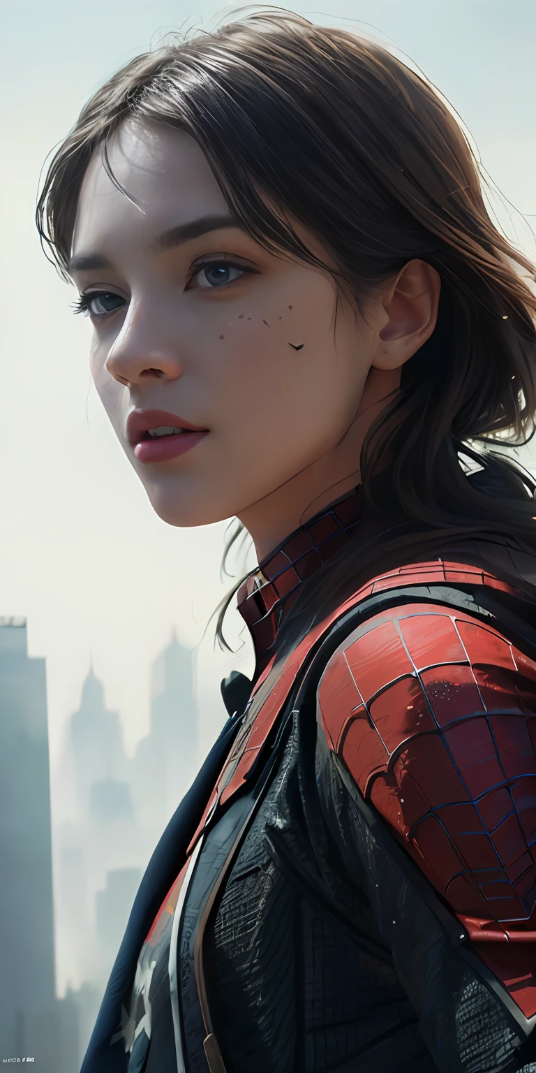 (1man:1.3), solo, (((extremely detailed face))),(((extremely detailed eyes and face))),beautiful detailed eyes,body-parts__, official art, unified 8k wallpaper, super detailed, beautiful and aesthetic, beautiful, masterpiece, best quality, raw, masterpiece, super fine photo, best quality, super high resolution, photorealistic realism, sunlight, full body portrait, amazing beauty,, dynamic pose, delicate face, vibrant eyes, (from the front), he is wearing a Spider-man suit, red and black color scheme, spider, very detailed abandoned warehouse background, Detailed face, detailed complex busy background, messy, gorgeous, milky white, highly detailed skin, realistic skin details, visible pores, sharp focus, volumetric fog, 8k uhd, DSLR, high quality, film grain, fair skin, photo realism, lomography, huge metropolis in future dystopia, seen from below, translucent