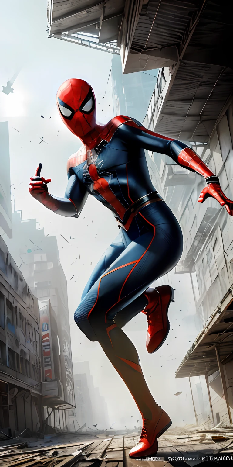(1man:1.3), solo, (((extremely detailed face))),(((extremely detailed eyes and face))),beautiful detailed eyes,body-parts__, official art, unified 8k wallpaper, super detailed, beautiful and aesthetic, beautiful, masterpiece, best quality, raw, masterpiece, super fine photo, best quality, super high resolution, photorealistic realism, sunlight, full body portrait, amazing beauty,, dynamic pose, delicate face, vibrant eyes, (from the front), he is wearing a Spider-man suit, red and black color scheme, spider, very detailed abandoned warehouse background, Detailed face, detailed complex busy background, messy, gorgeous, milky white, highly detailed skin, realistic skin details, visible pores, sharp focus, volumetric fog, 8k uhd, DSLR, high quality, film grain, fair skin, photo realism, lomography, huge metropolis in future dystopia, seen from below, translucent