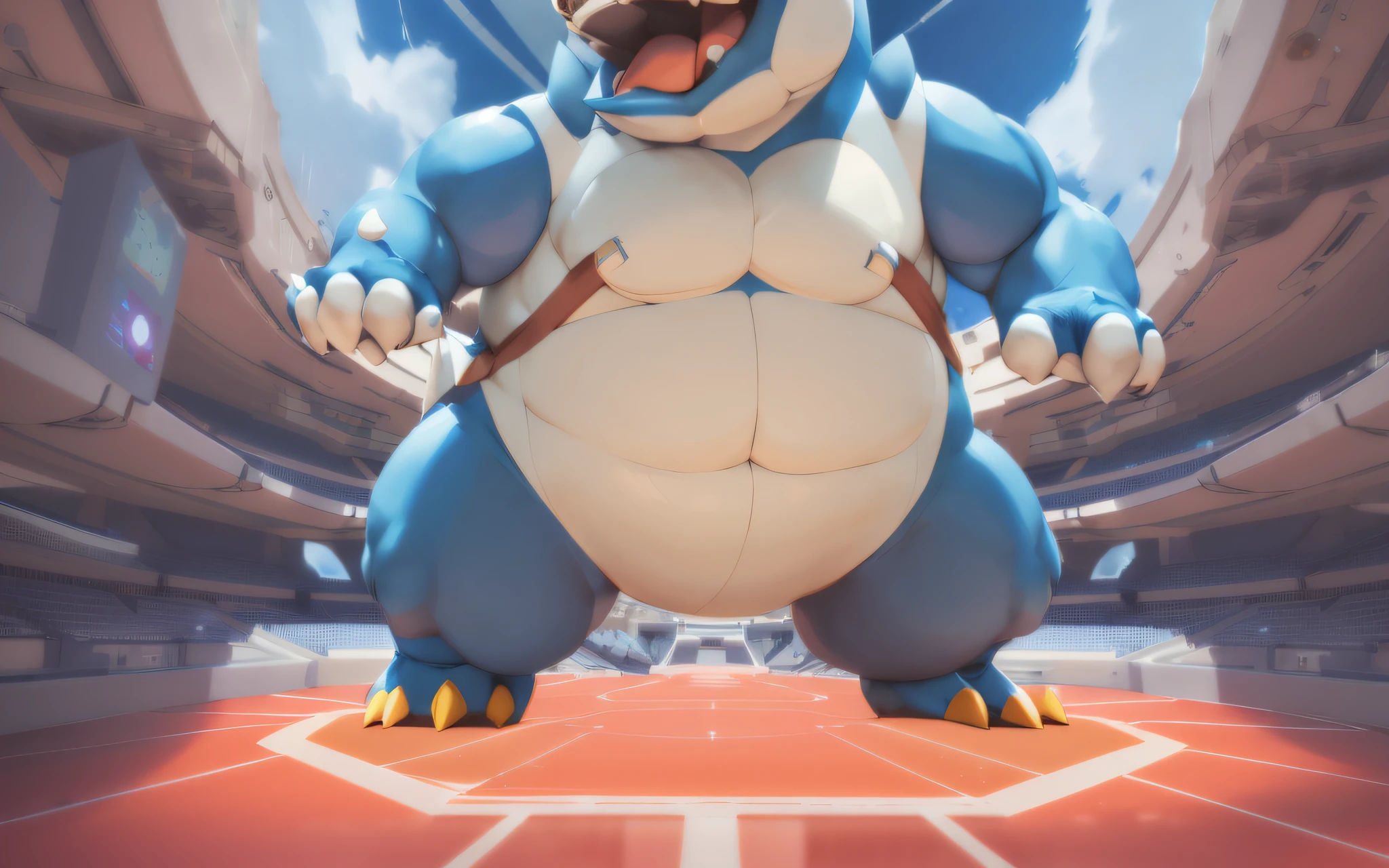 pokemon go is a popular game that is a popular and popular, blastoise, z'gok. 8 k hd resolution, snorlax, from overwatch, screenshot from overwatch, winston from overwatch, most strongest pose, thicc, winston the ape from overwatch, official splash art, bw 3 d render, thicc build, intimidating stance, intimidating pose, sfw version